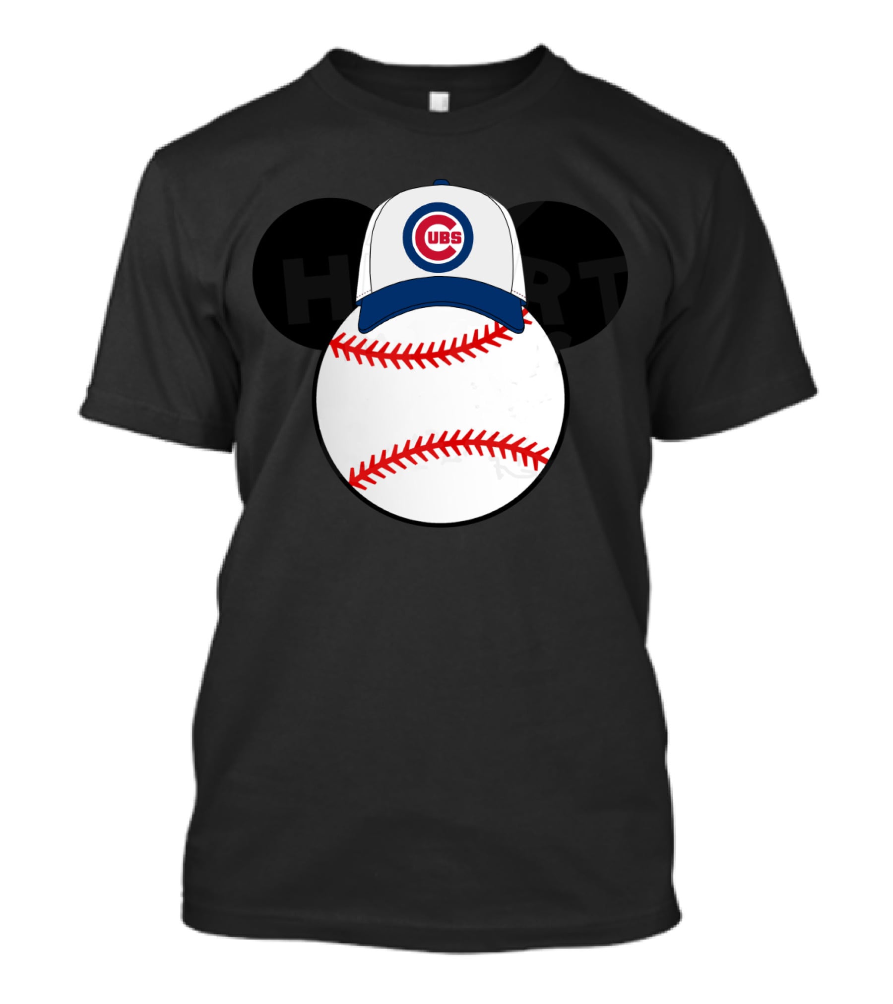Chicago Cubs Hat On Mickey Mouse Baseball T-Shirt
