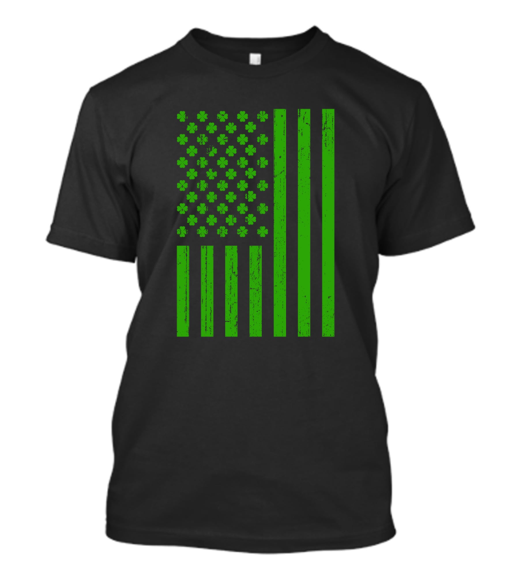 Happy St. Patrick's Day Shamrock American Flag Irish T-Shirt