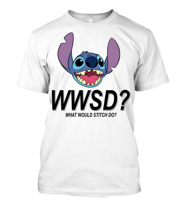 Lilo And Stitch WWSD What Would Stitch Do Cute Alien Character Face T-Shirt