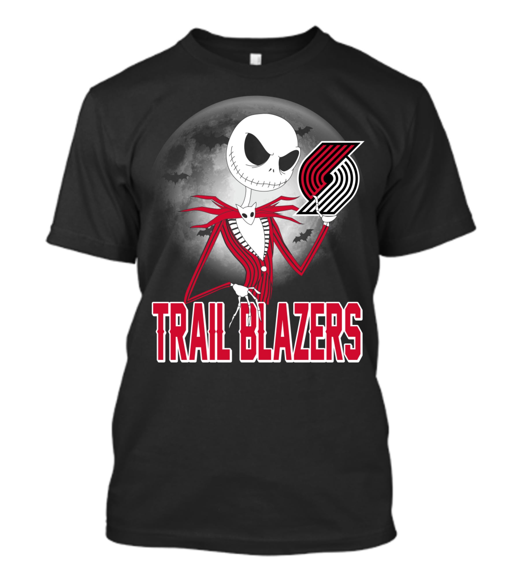 Jack Halloween Trail Blazers Moon T-Shirt