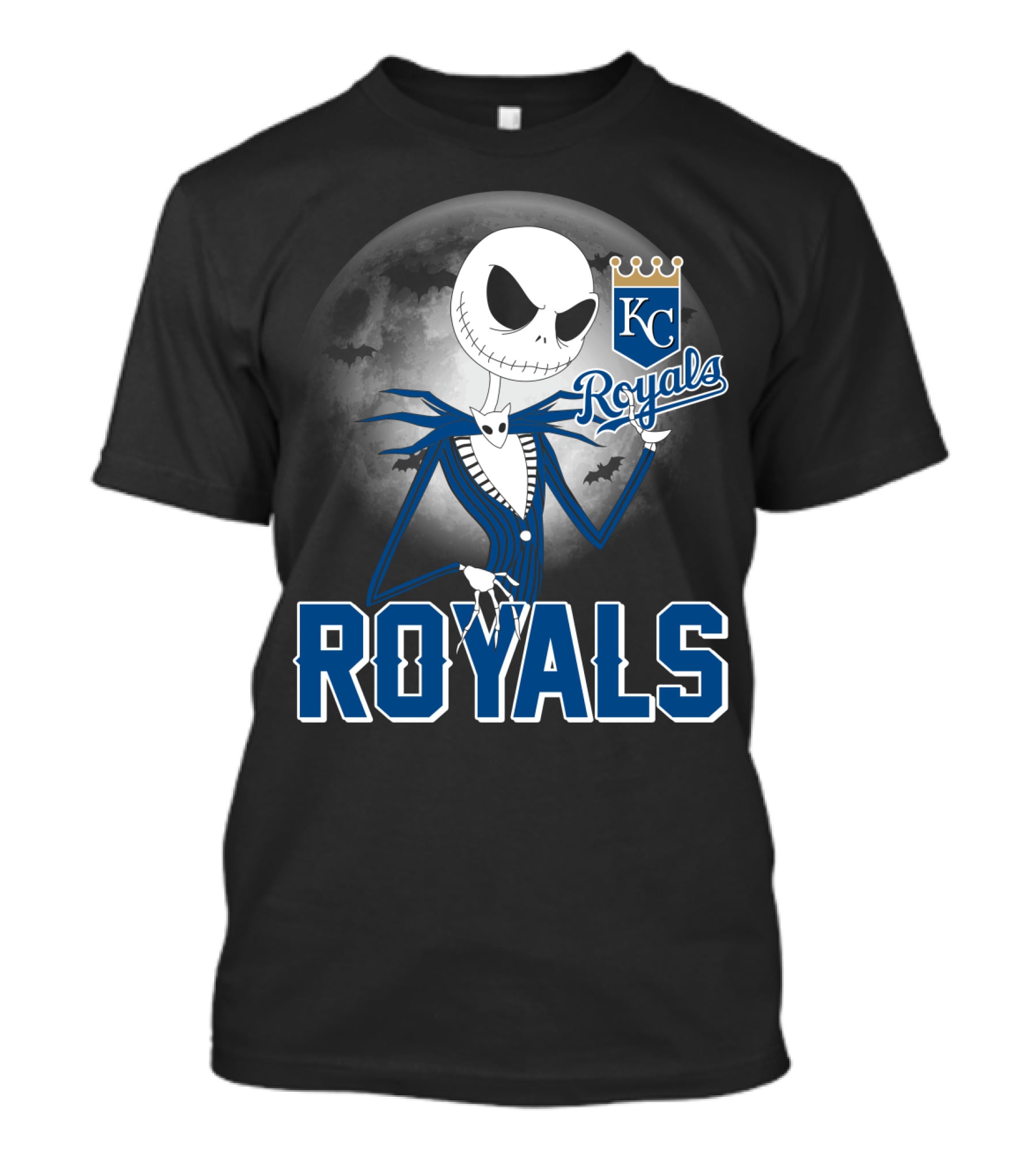 Jack Skellington Halloween Kansas City Royals Moon T-Shirt