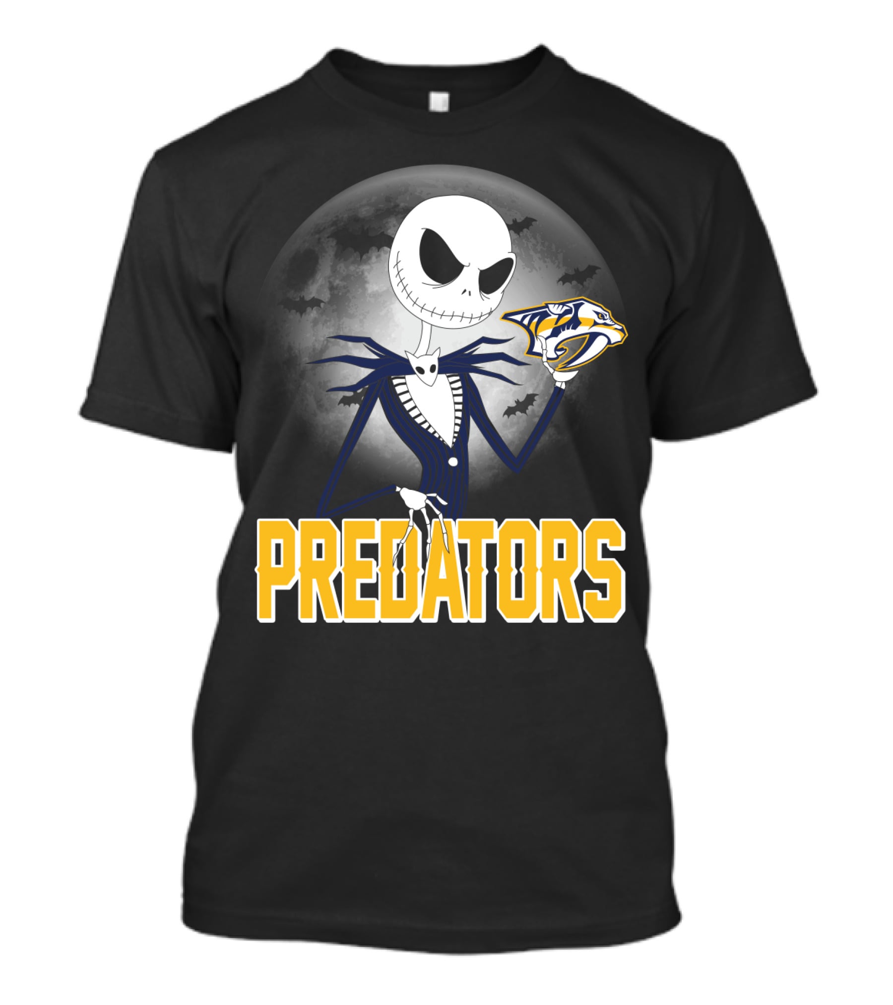 Jack Skellington Halloween Nashville Predators Moonlit T-Shirt