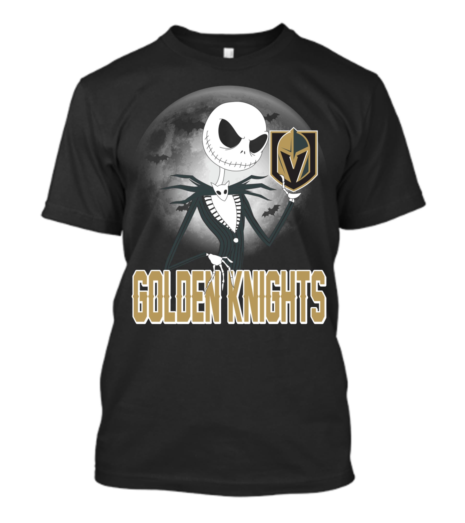 Golden Knights Jack Skeleton Halloween Moon Vegas T-Shirt