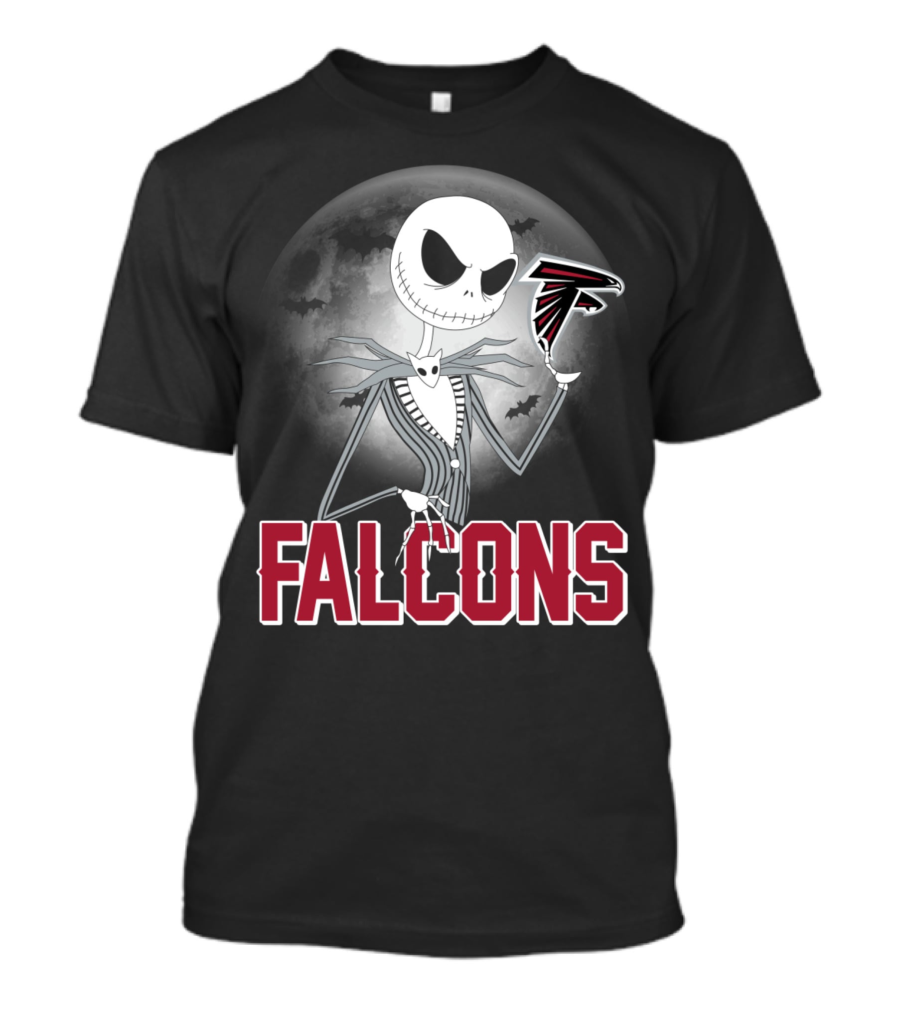 Jack Skellington Halloween Atlanta Falcons Moon T-Shirt