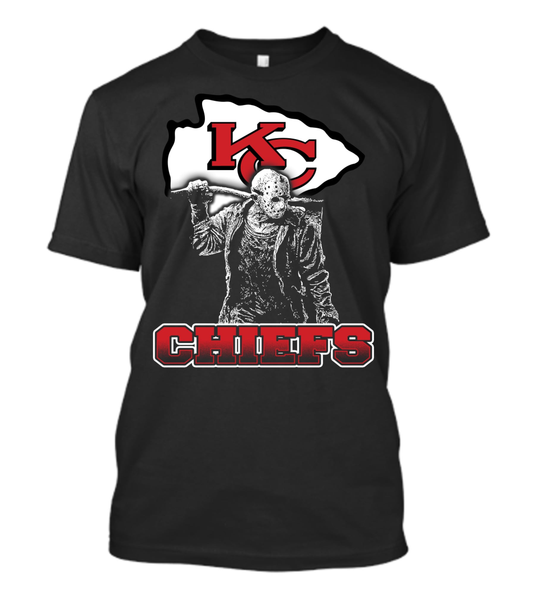 Jason Voorhees With Kansas City Chiefs Logo Chiefs Fans T-Shirt