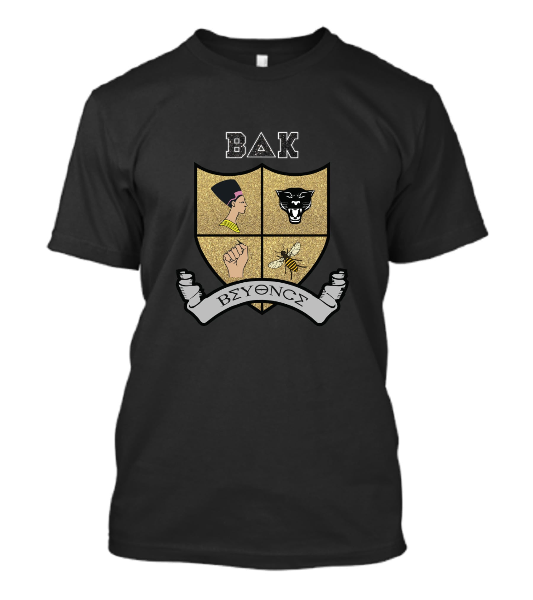 BAK Beychella Crest Black Panther Nefertiti Bee Fist BeyoncE T-Shirt