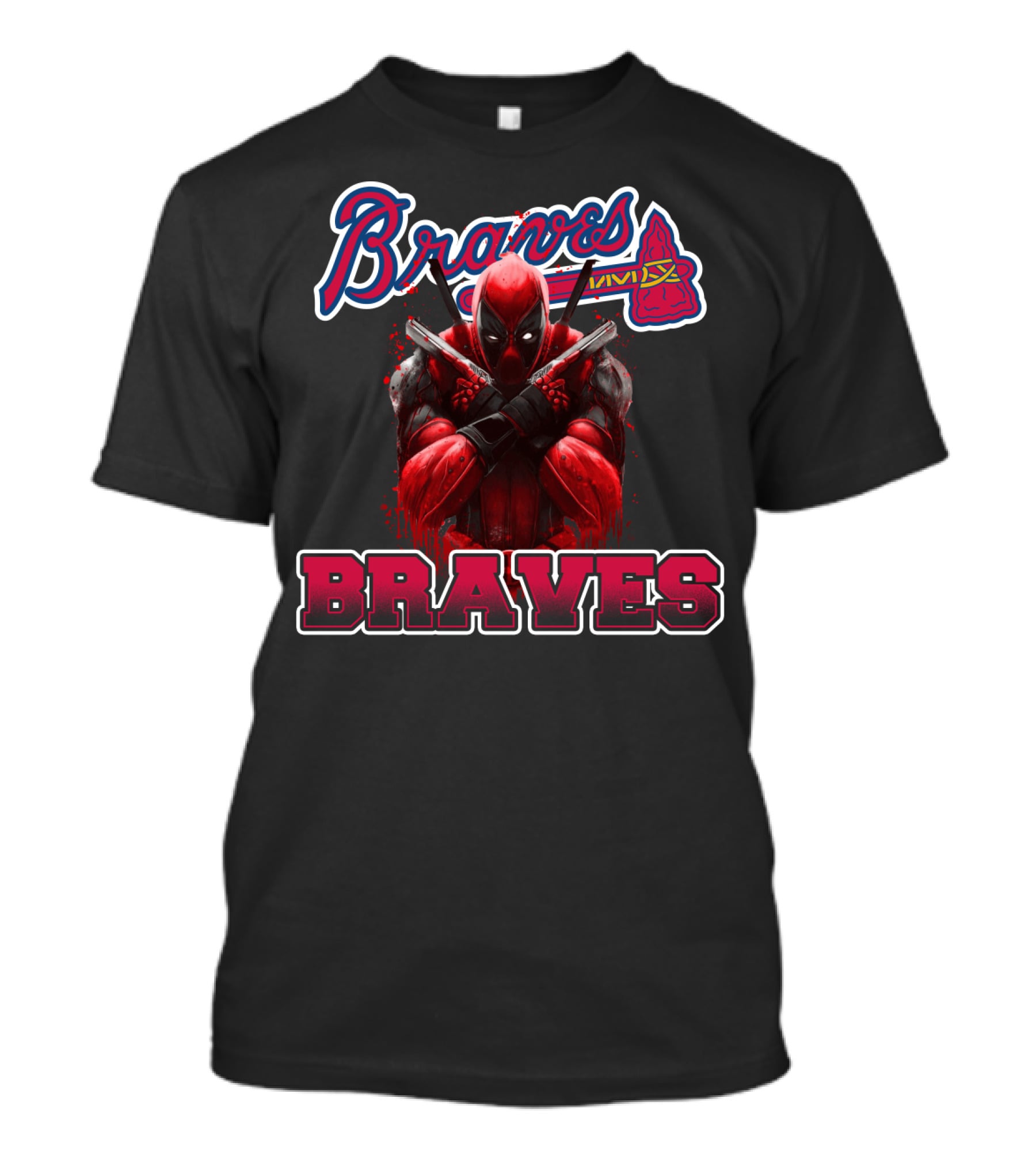 Braves Deadpool Crossover Fan Merchandise T-Shirt