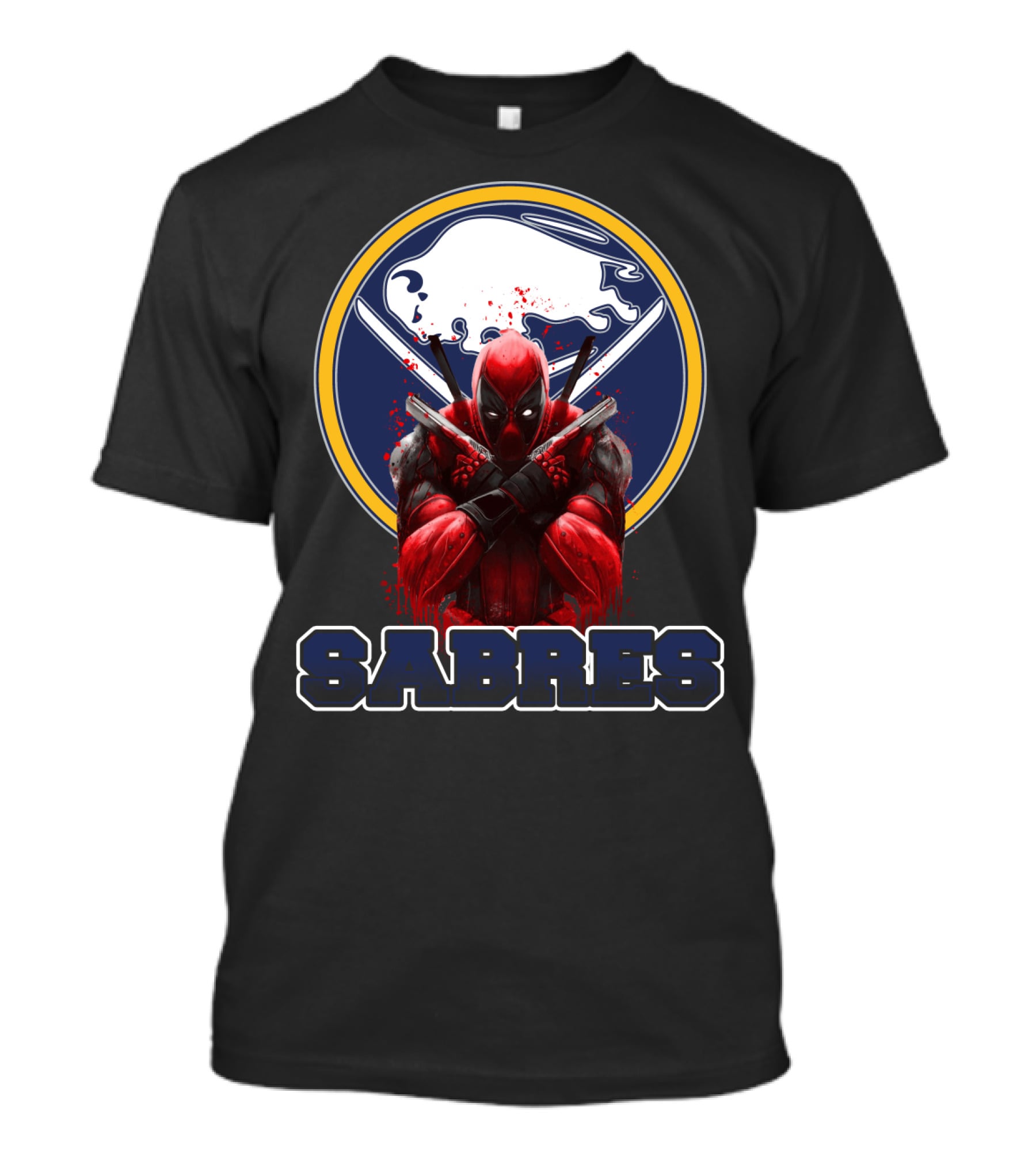 Buffalo Sabres Deadpool Crossed Katanas Fans T-Shirt