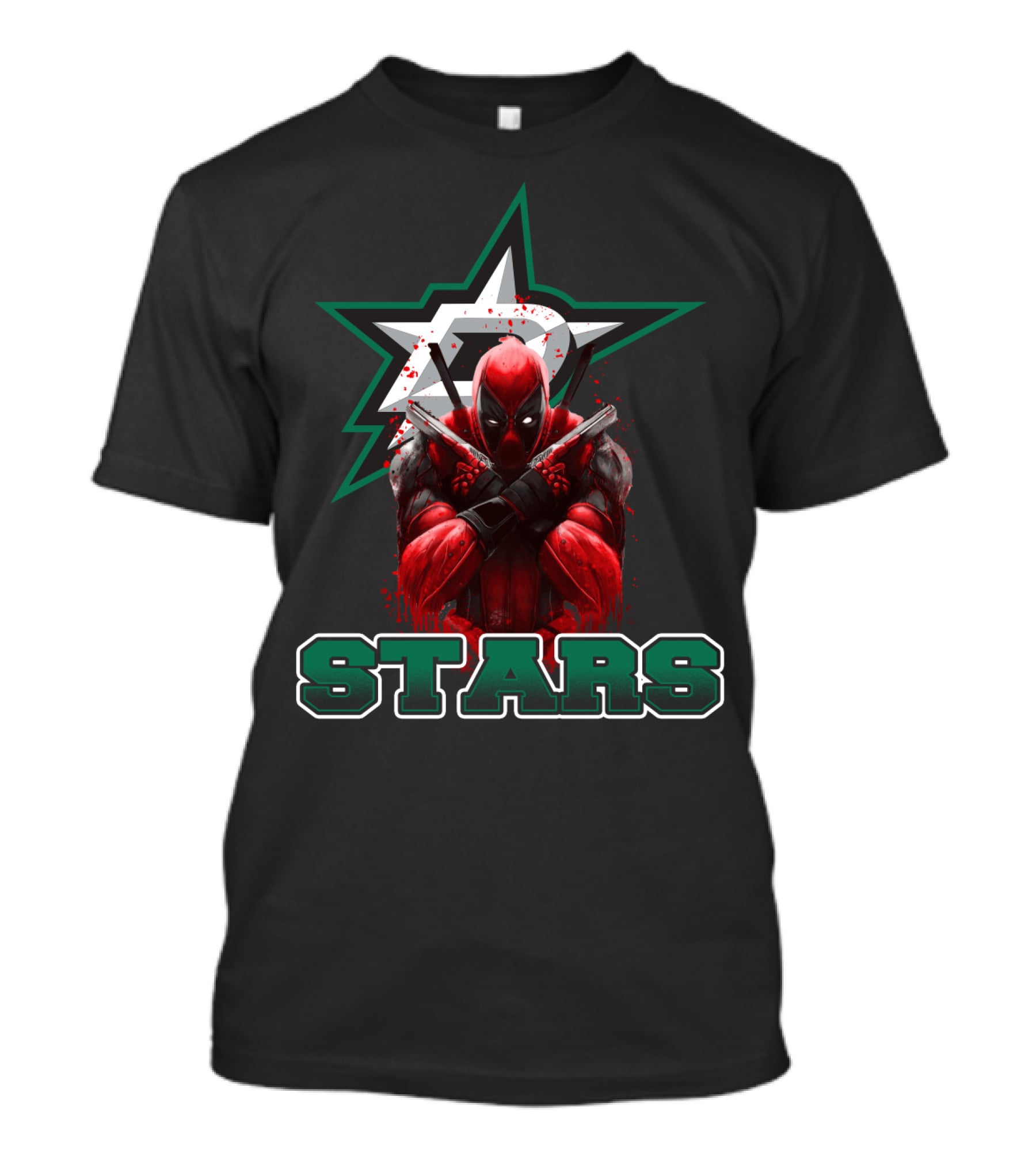 Deadpool Dallas Stars Nhl Crossover T-Shirt