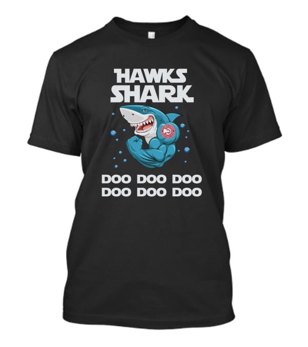 Atlanta Hawks Shark Doo Doo Doo Basketball-Themed Cartoon T-Shirt