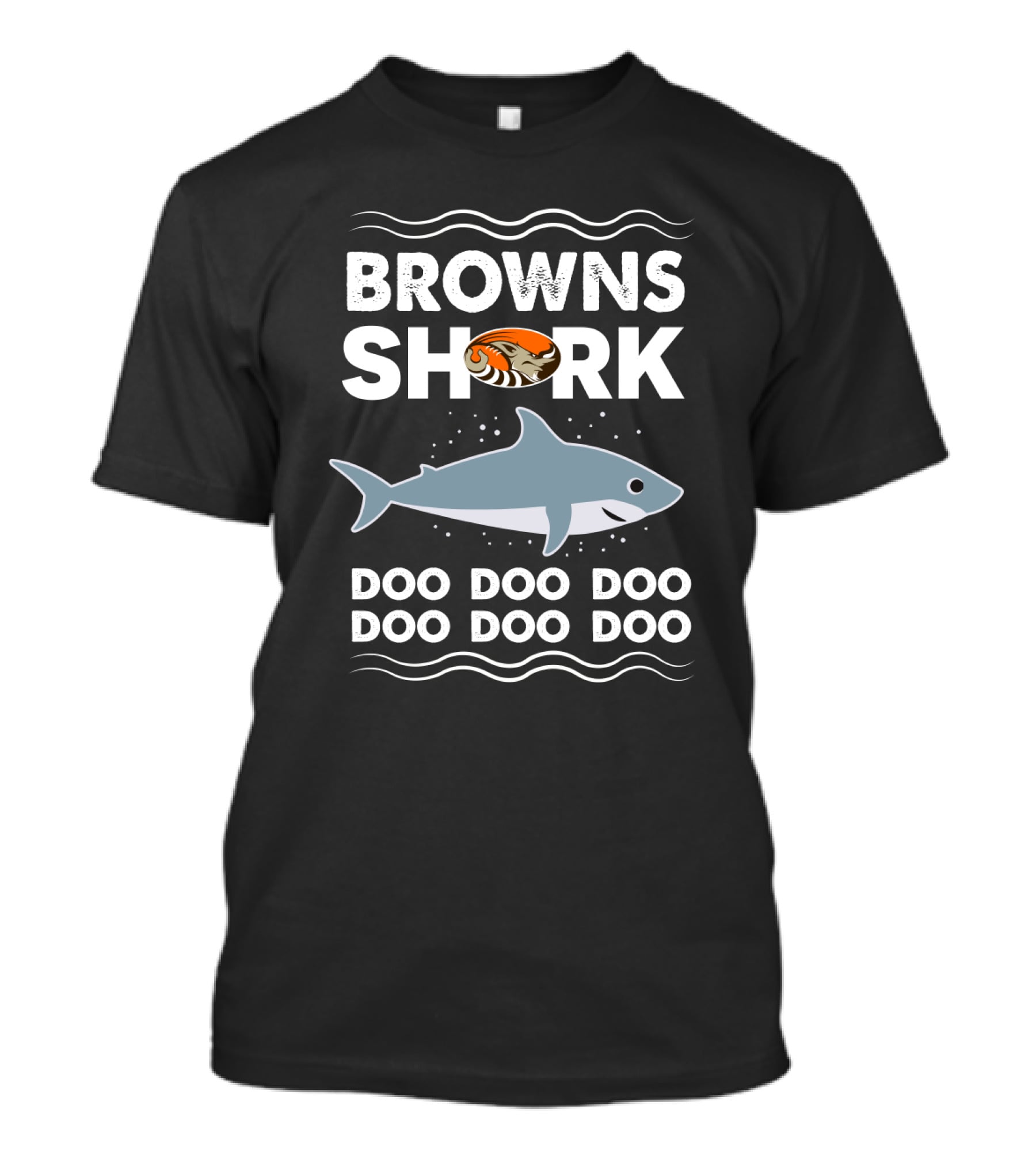 Browns Shark Doo Doo Doo Music Parody With Cleveland Browns Helmet T-Shirt