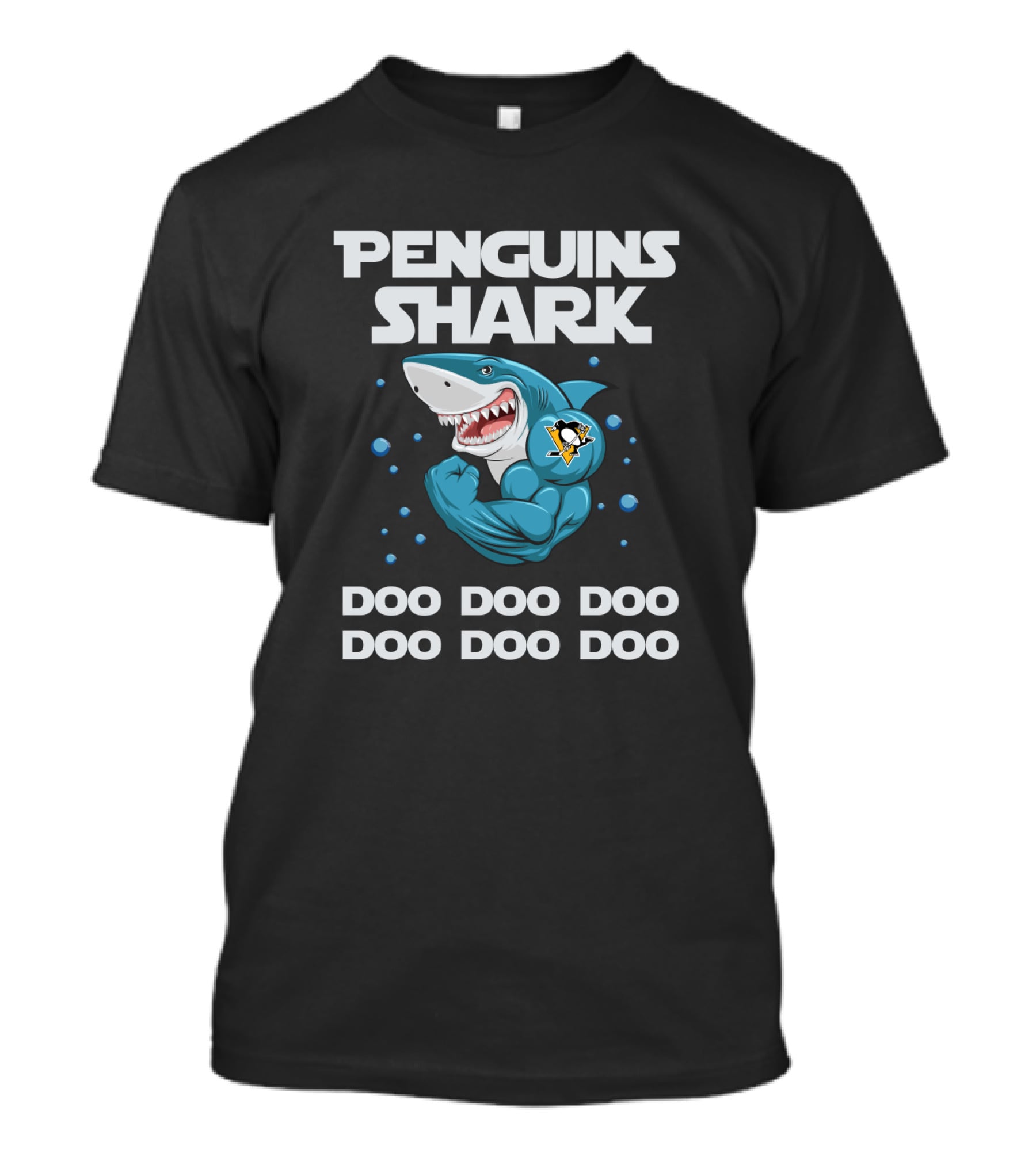 Penguins Shark Doo Doo Doo Pittsburgh Penguins Logo Fun T-Shirt