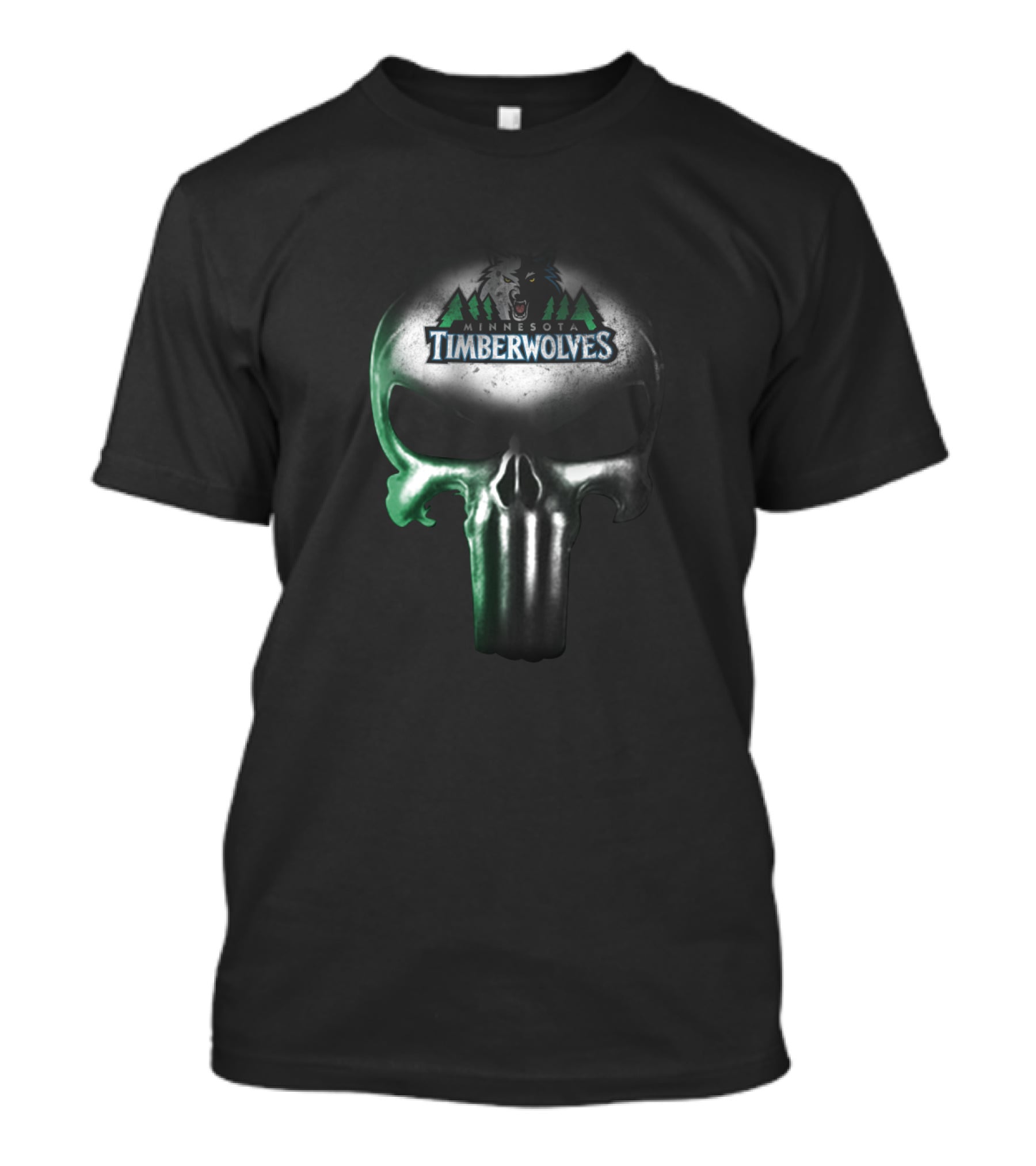 Minnesota Timberwolves Fans Punisher Skull T-Shirt