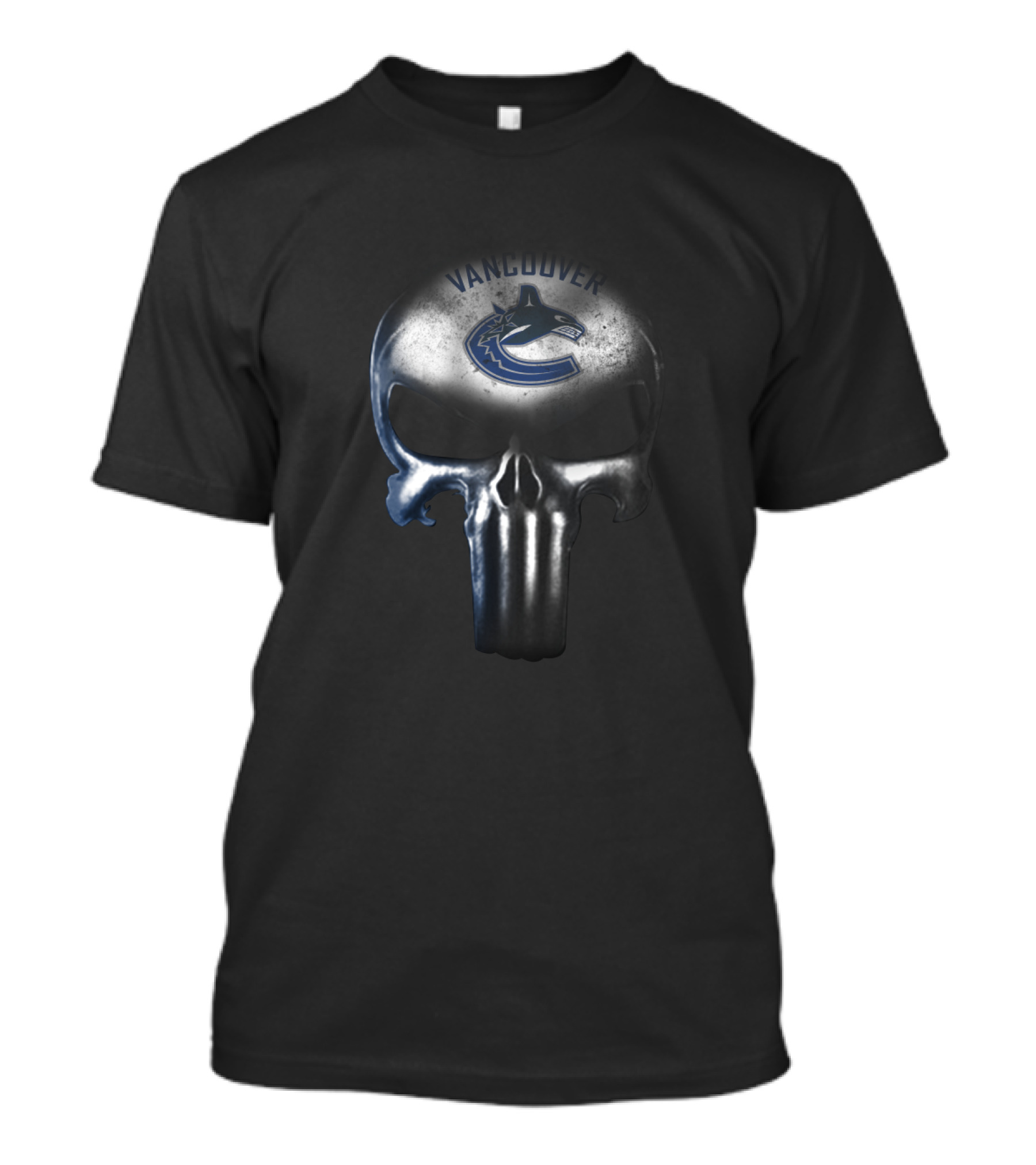 Vancouver Canucks Fans Punisher Skull T-Shirt