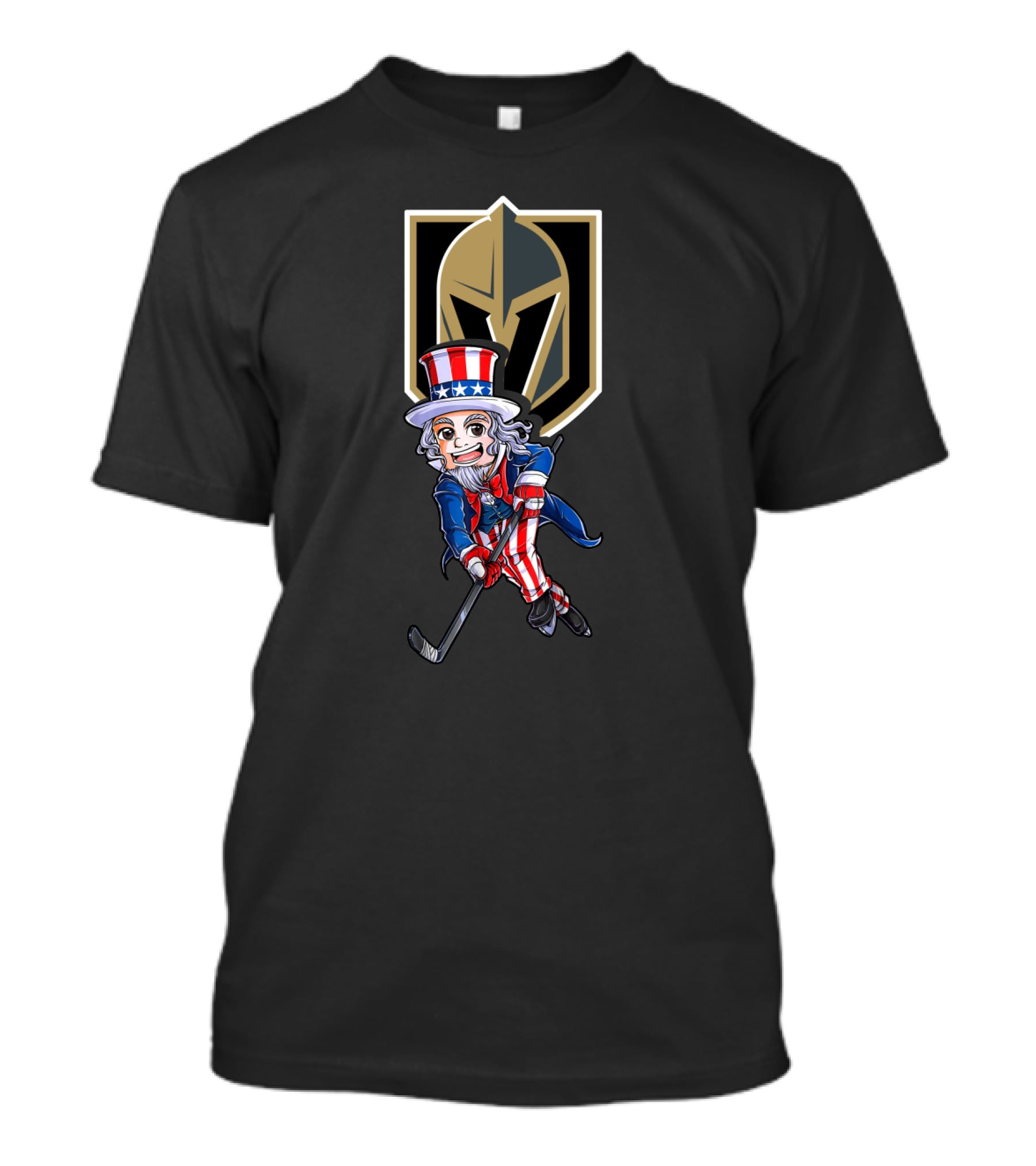 Uncle Sam Hockey Vegas Golden Knights 4Th July Patriotic Mascot T-Shirt