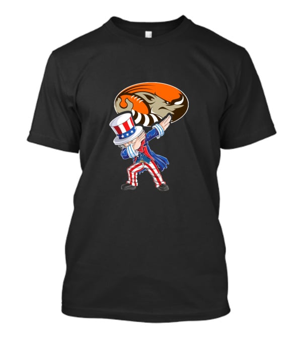 Cleveland Browns Uncle Sam Dabbing Football 4Th Of July T-Shirt