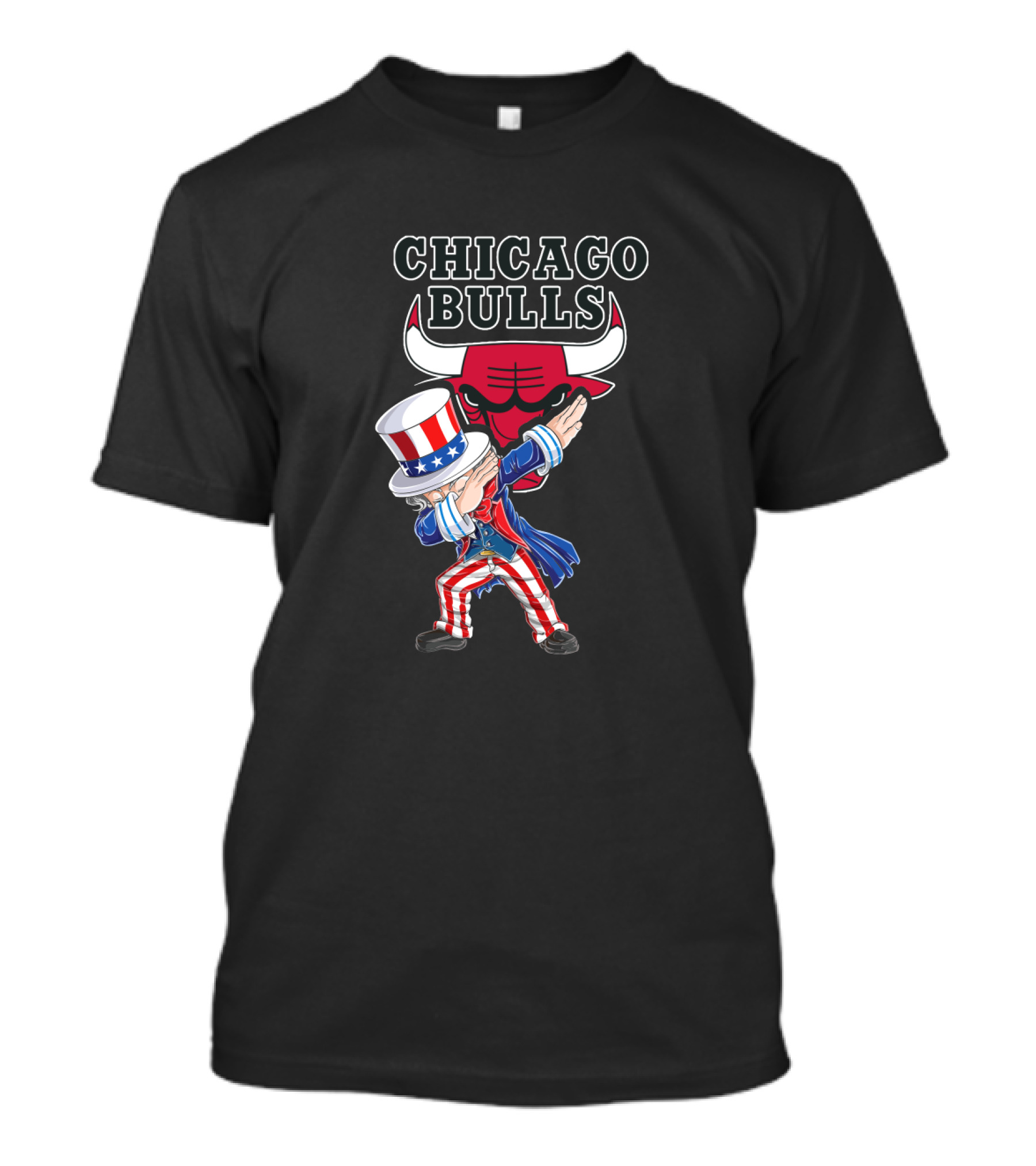 Uncle Sam Dabbing With Chicago Bulls Logo For 4Th Of July Celebrations T-Shirt