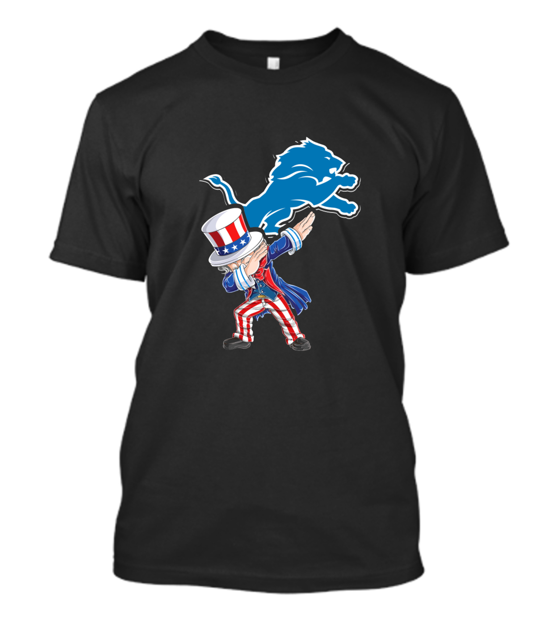 Uncle Sam Dabbing Detroit Lions 4Th Of July Fans T-Shirt