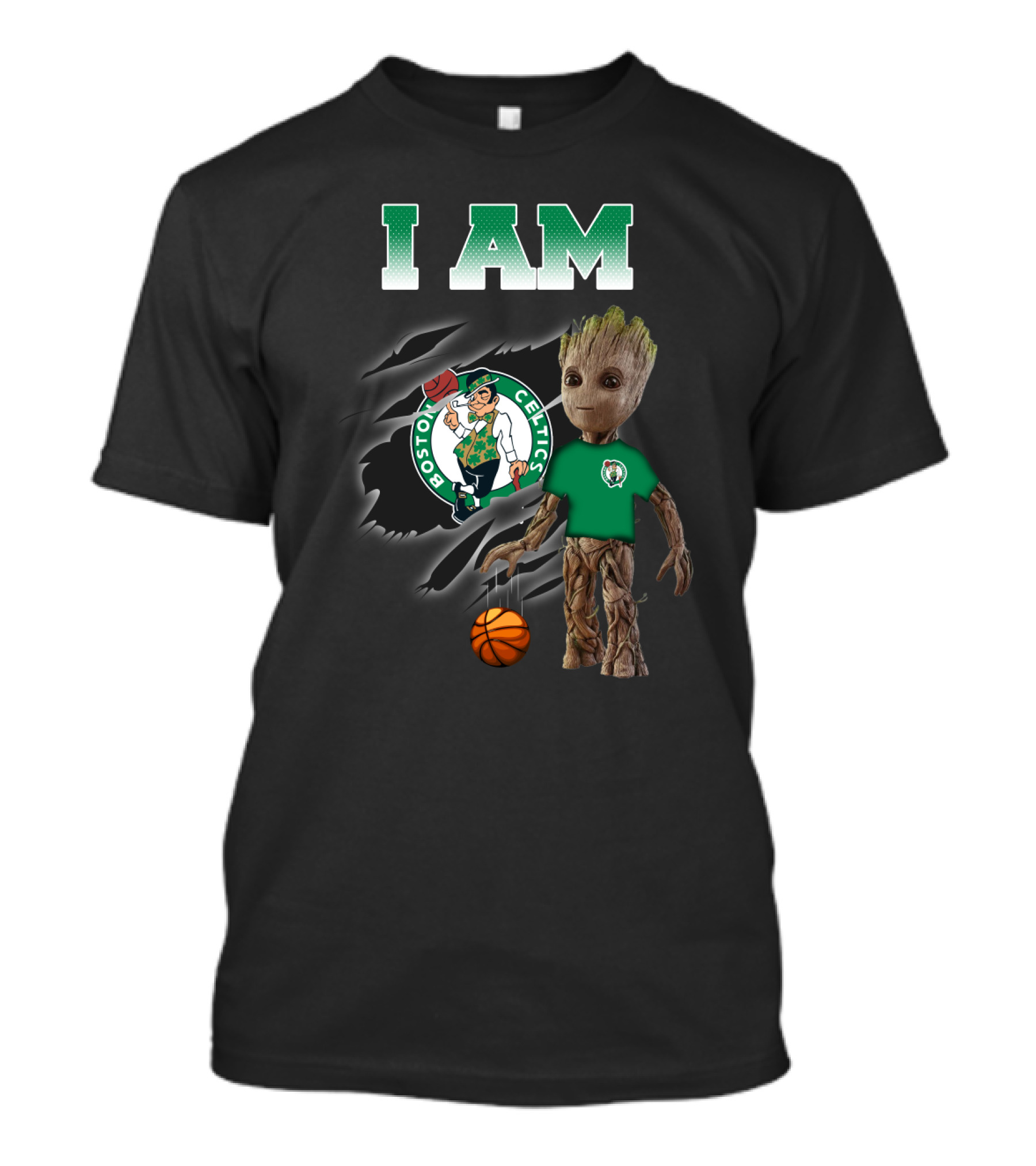 I Am Boston Celtics Groot Basketball Fan T-Shirt
