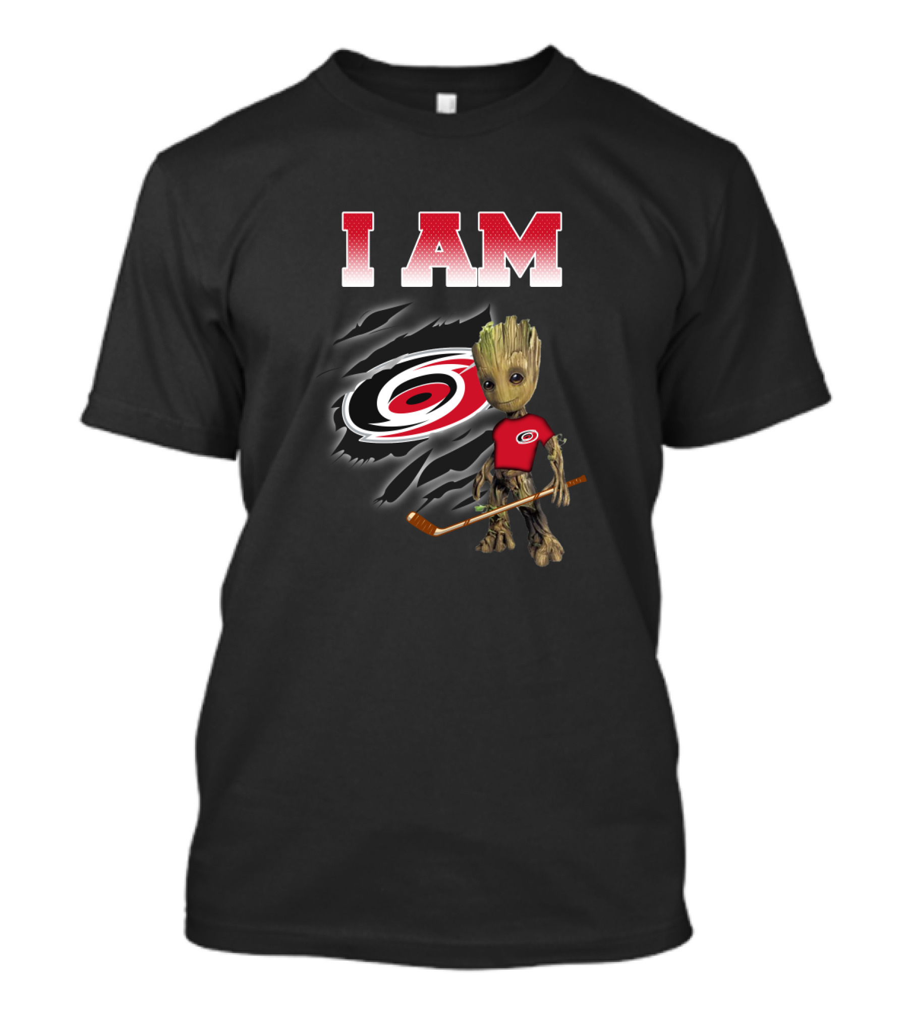 I Am Carolina-Hurricanes Groot Hockey Fan T-Shirt