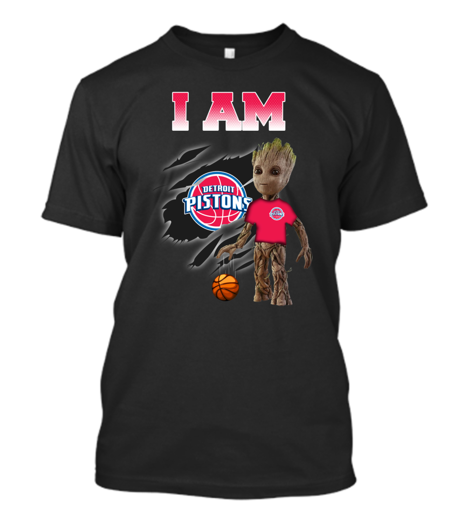 I Am Detroit Pistons Groot Basketball Fans T-Shirt