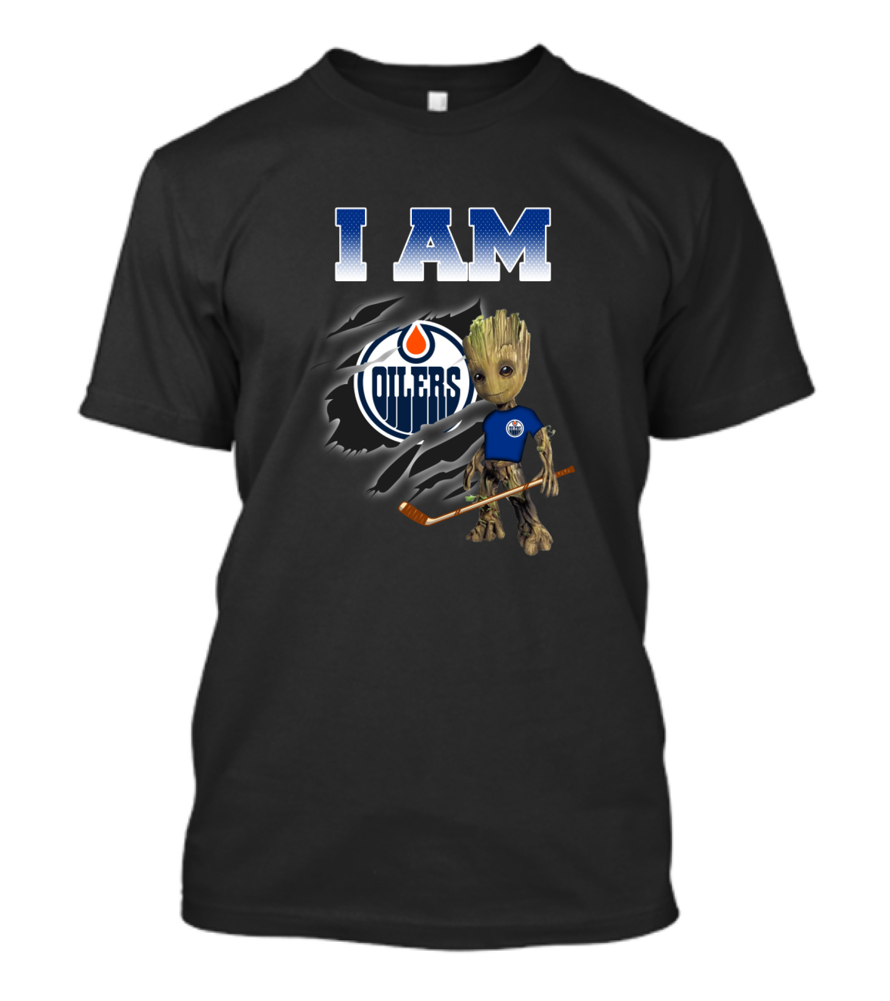 I Am Groot Edmonton Oilers Fan Hockey T-Shirt