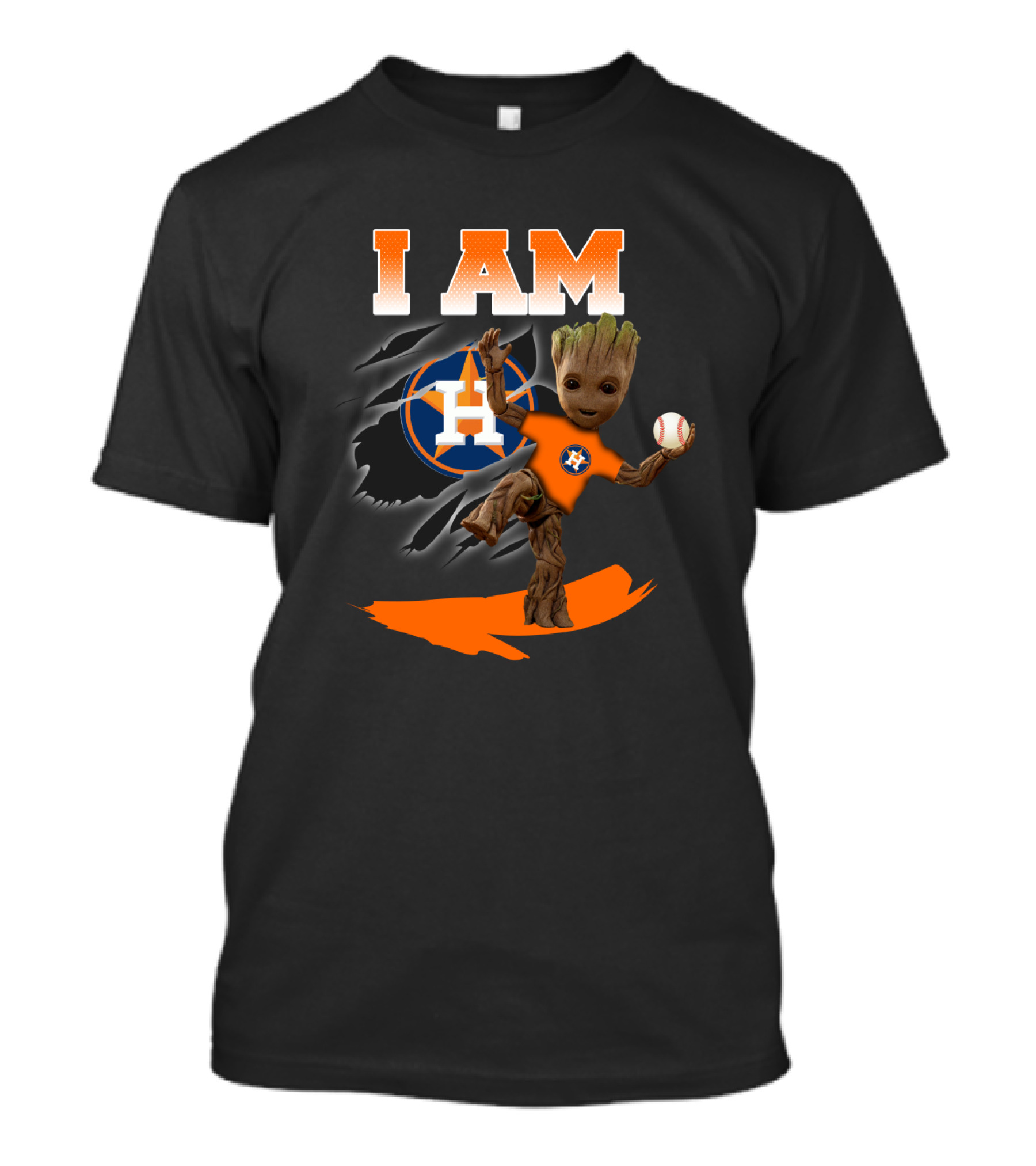 I Am Houston Astros Groot Fan Baseball T-Shirt