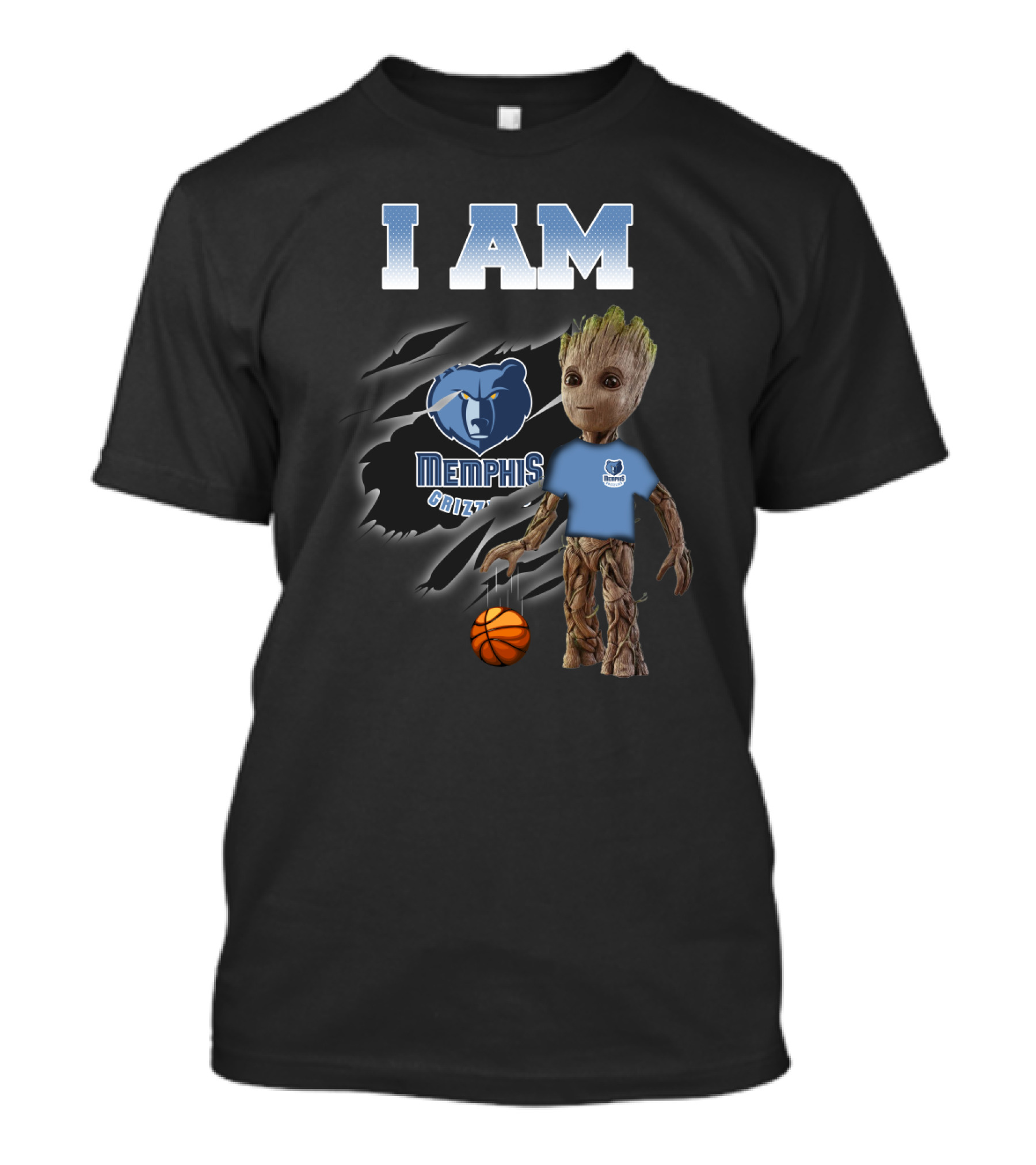 I Am Memphis Grizzlies Groot Basketball Fans T-Shirt