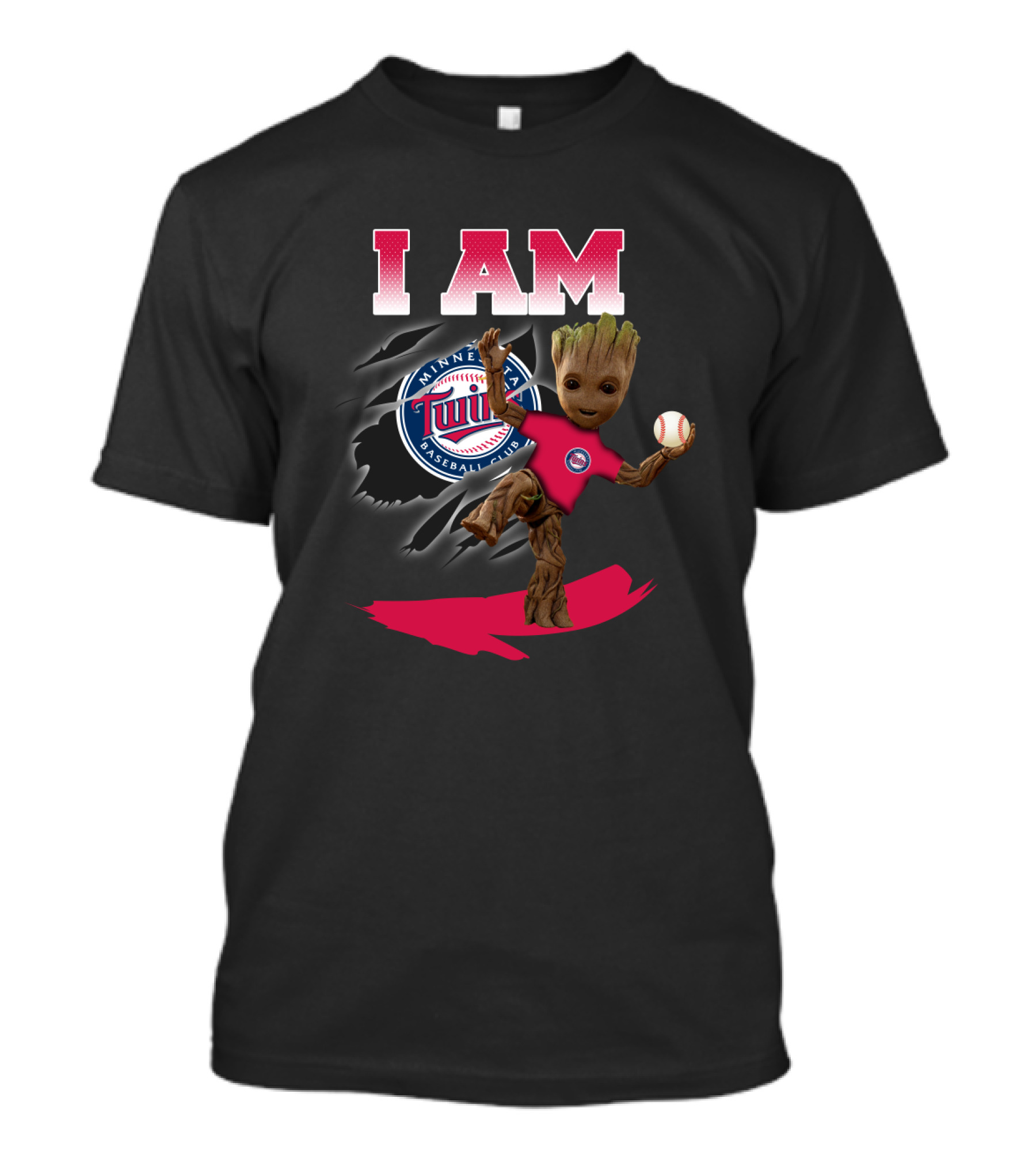 I Am Minnesota Baseball Twins Groot T-Shirt