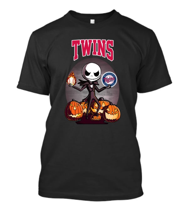 Twins Jack Skellington Pumpkins Minnesota Twins Baseball T-Shirt