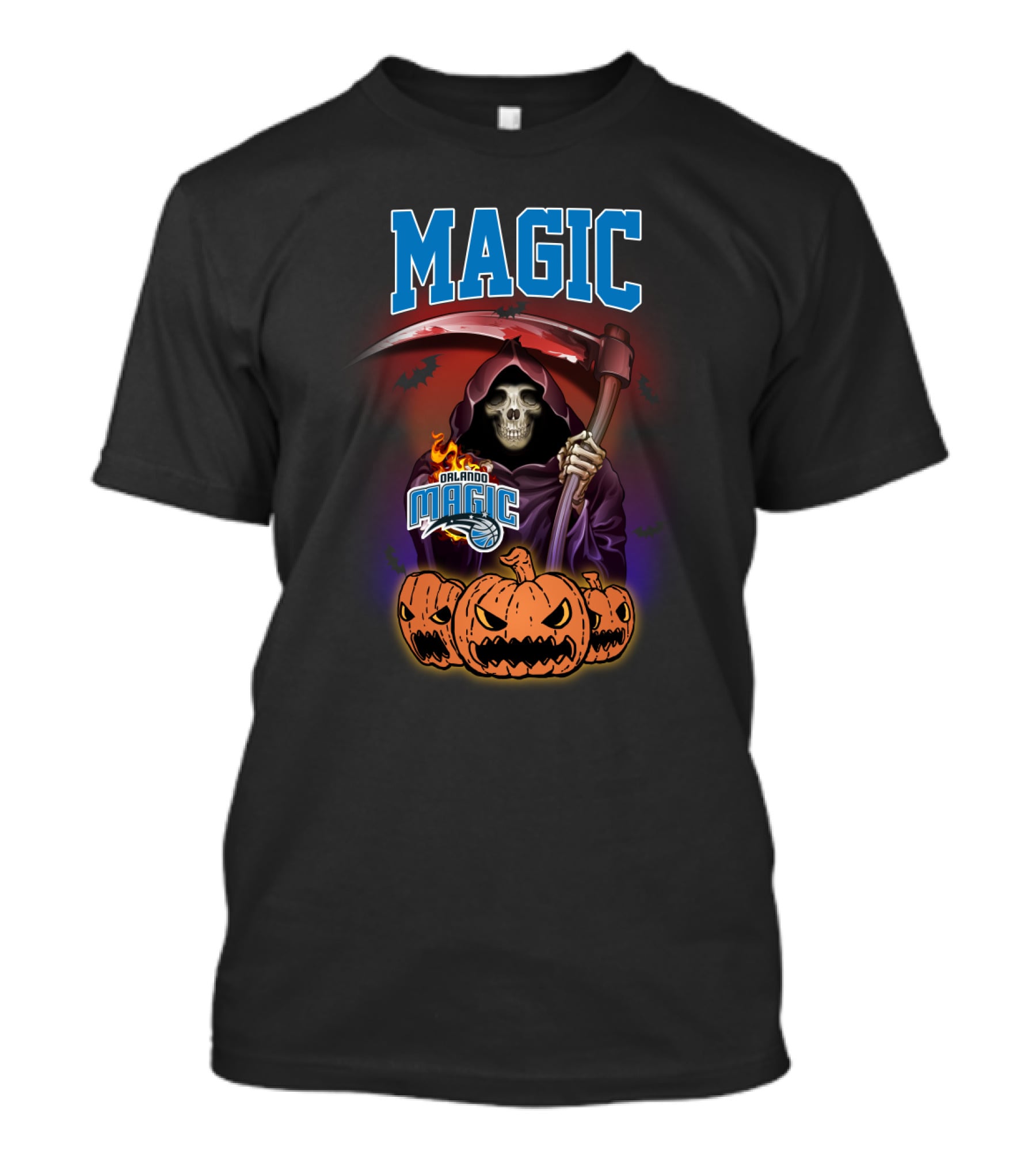 Orlando Magic Grim Reaper Halloween Pumpkins T-Shirt