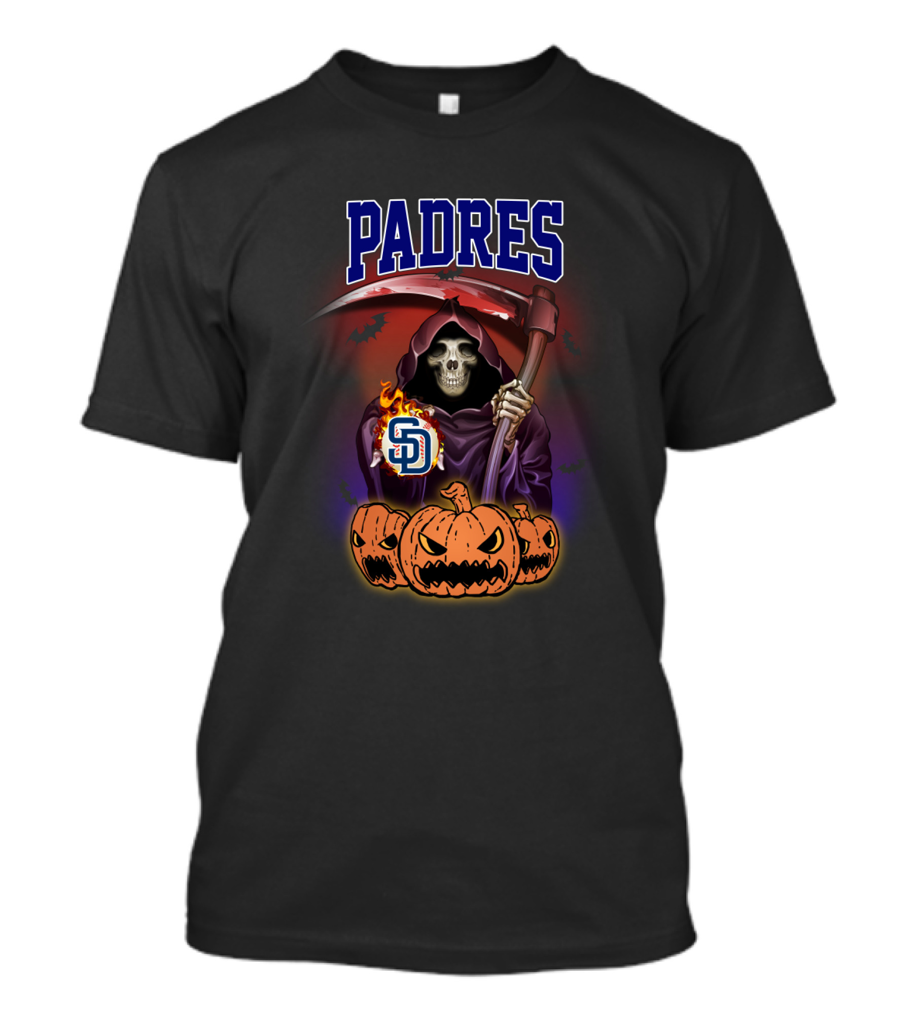 Padres Grim Reaper Halloween Pumpkins San Diego SD T-Shirt