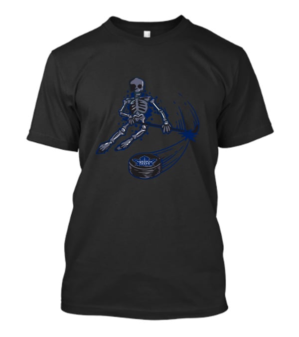 Toronto Maple Leafs Skeleton Playing Ice Hockey With Team T-Shirt