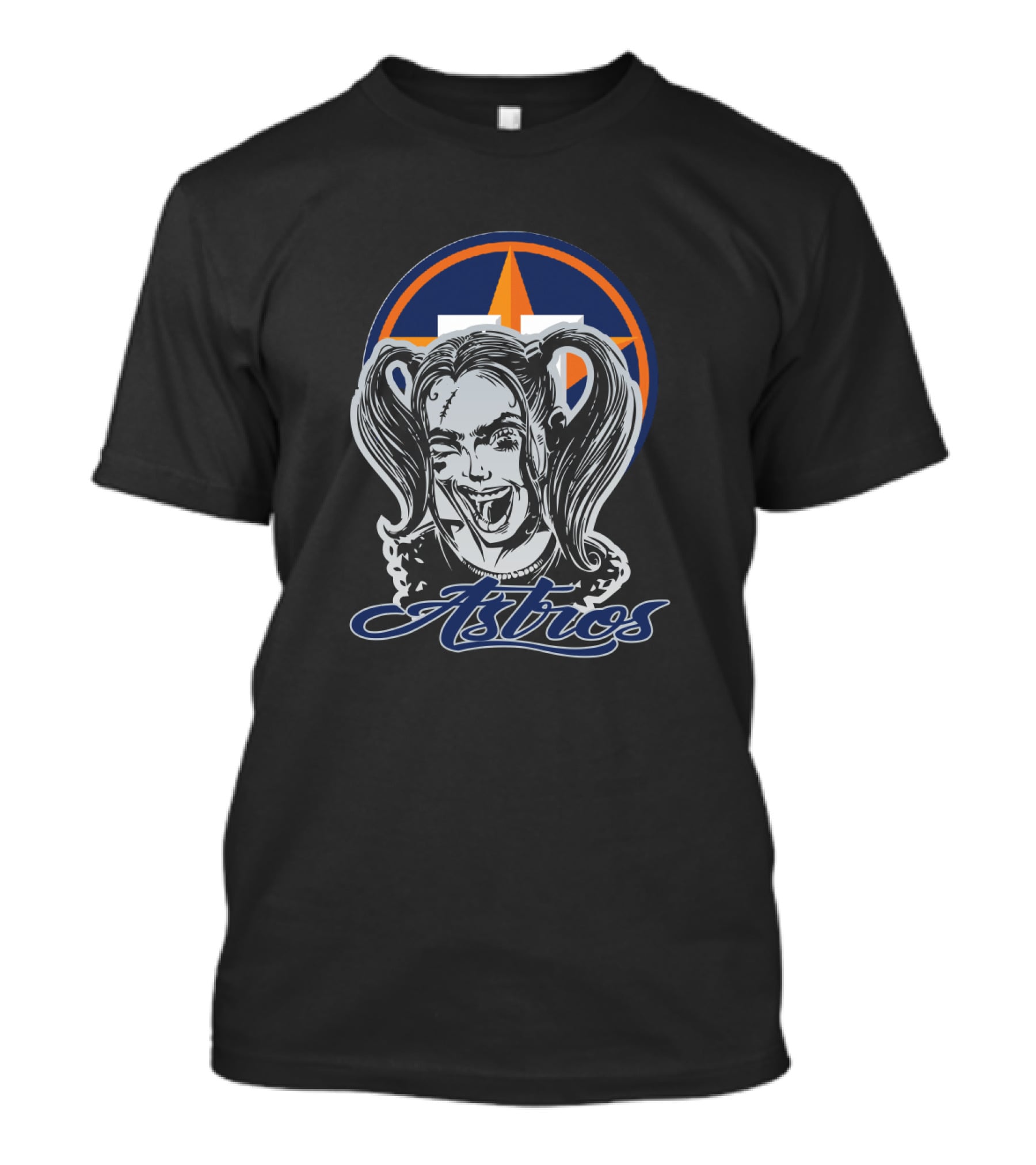 Harley Quinn Astros Fan Logo Graphic Combination T-Shirt