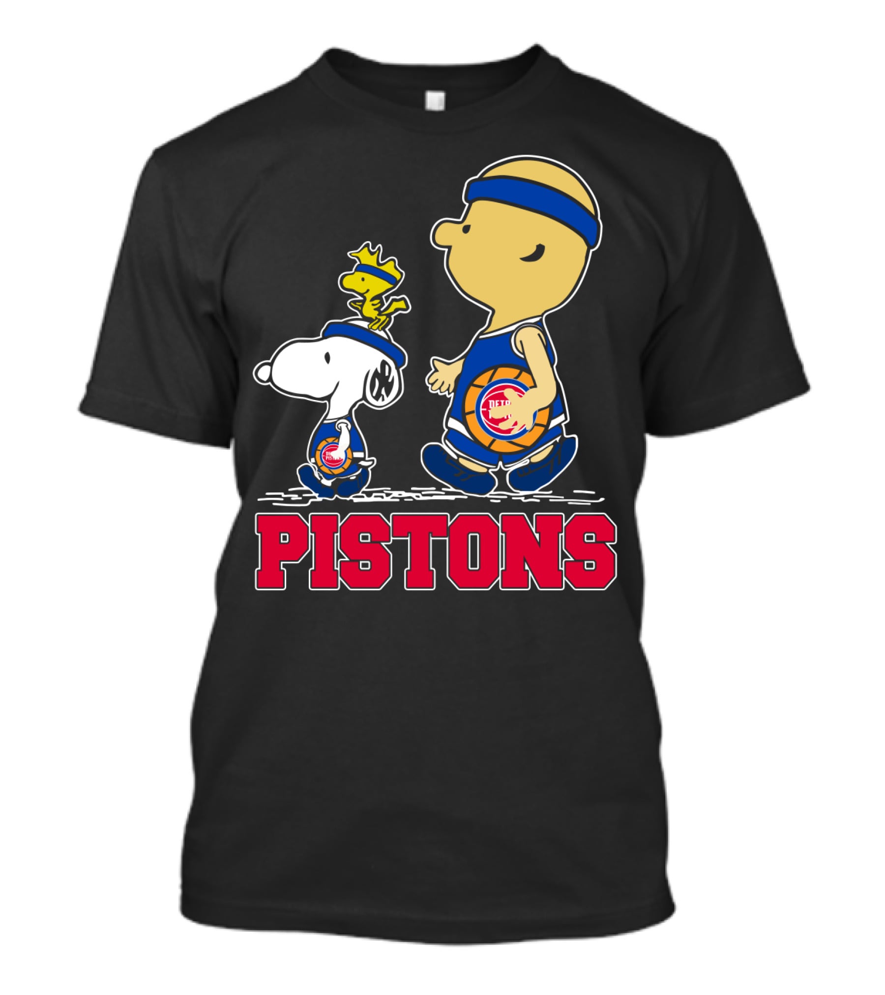 Pistons Basketball Snoopy And Woodstock Detroit Fans T-Shirt