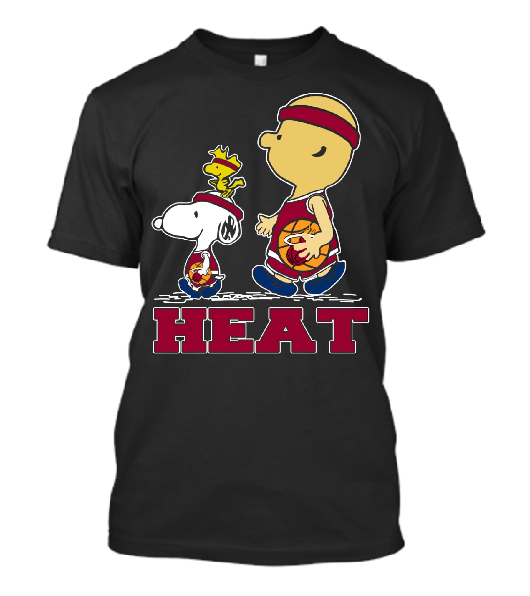 Snoopy Woodstock Heat Team Fans Miami Basketball T-Shirt