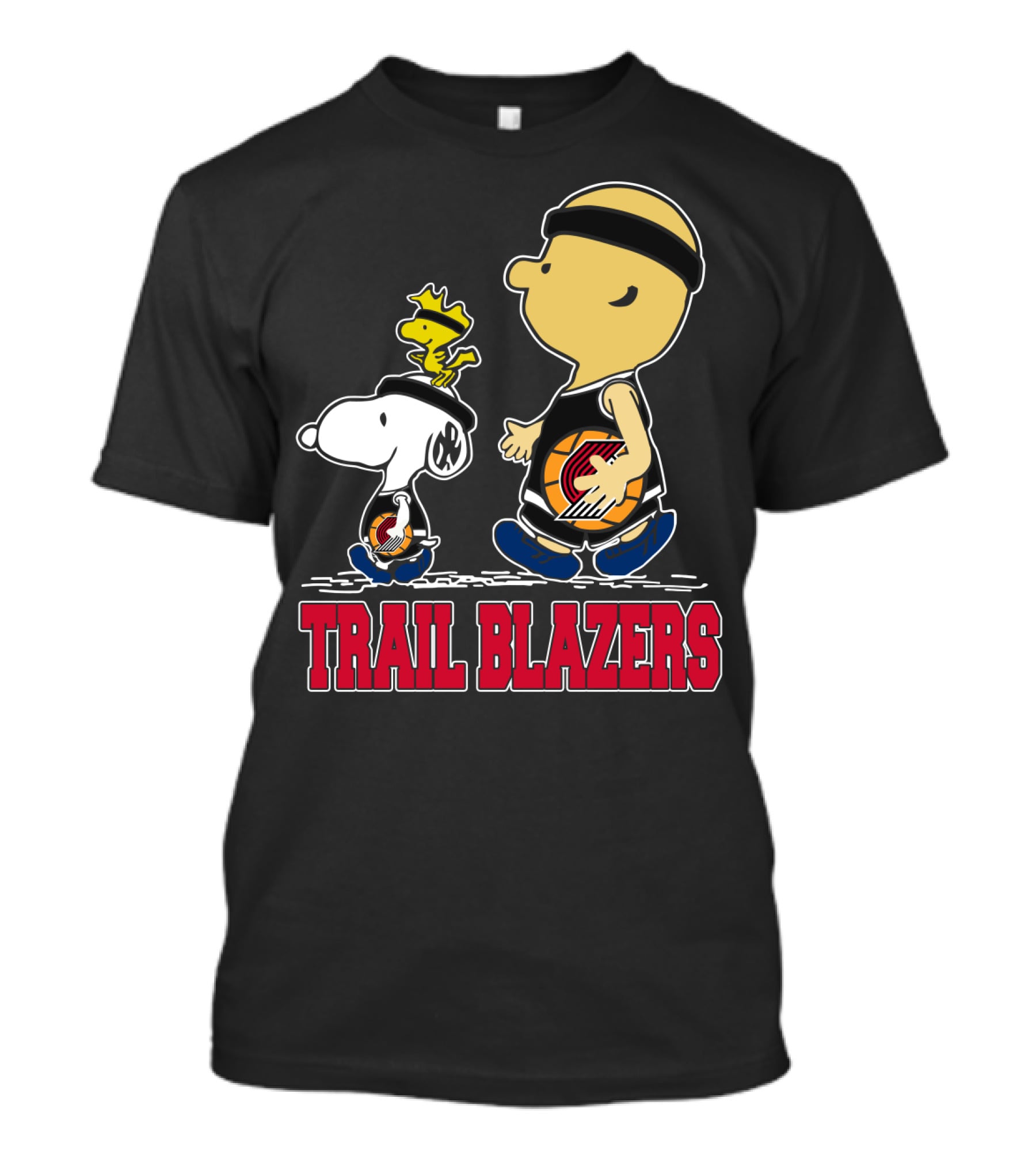 Snoopy And Woodstock Portland Trail Blazers Fans Basketball Theme T-Shirt