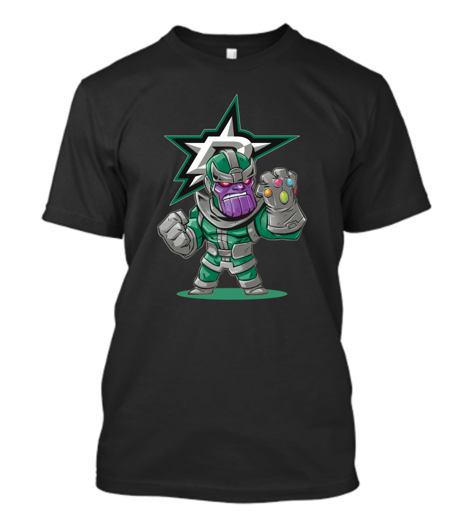 Thanos In Dallas Stars Colors With Infinity Gauntlet T-Shirt