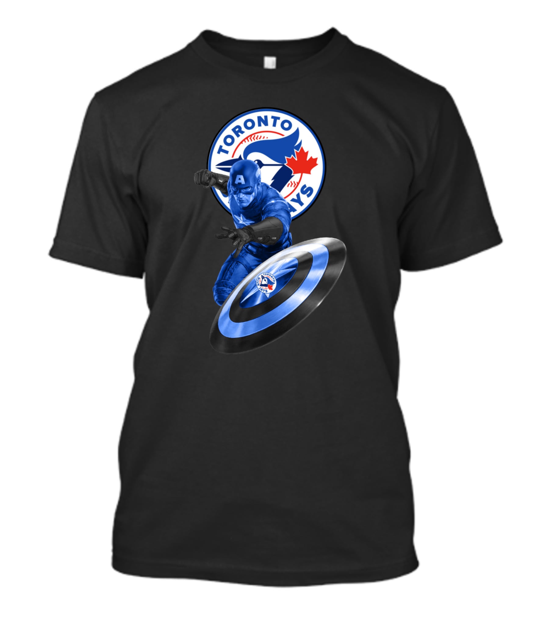 Toronto Blue Jays Captain America Collaboration With Shield And Team T-Shirt