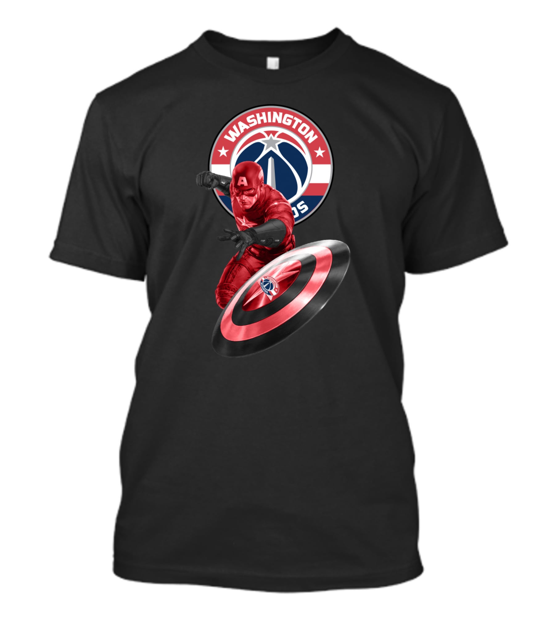 Washington Wizards Captain America Crossover Logo Shield T-Shirt
