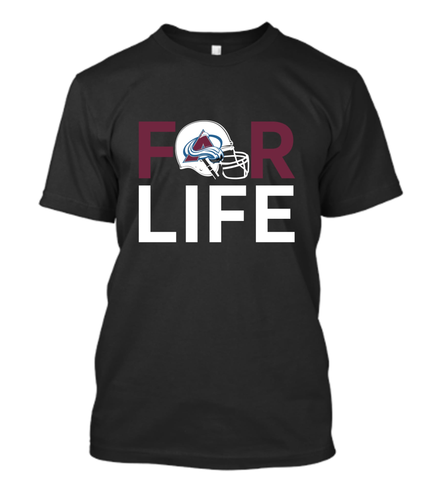 For Life Colorado Avalanche Fans Helmet T-Shirt