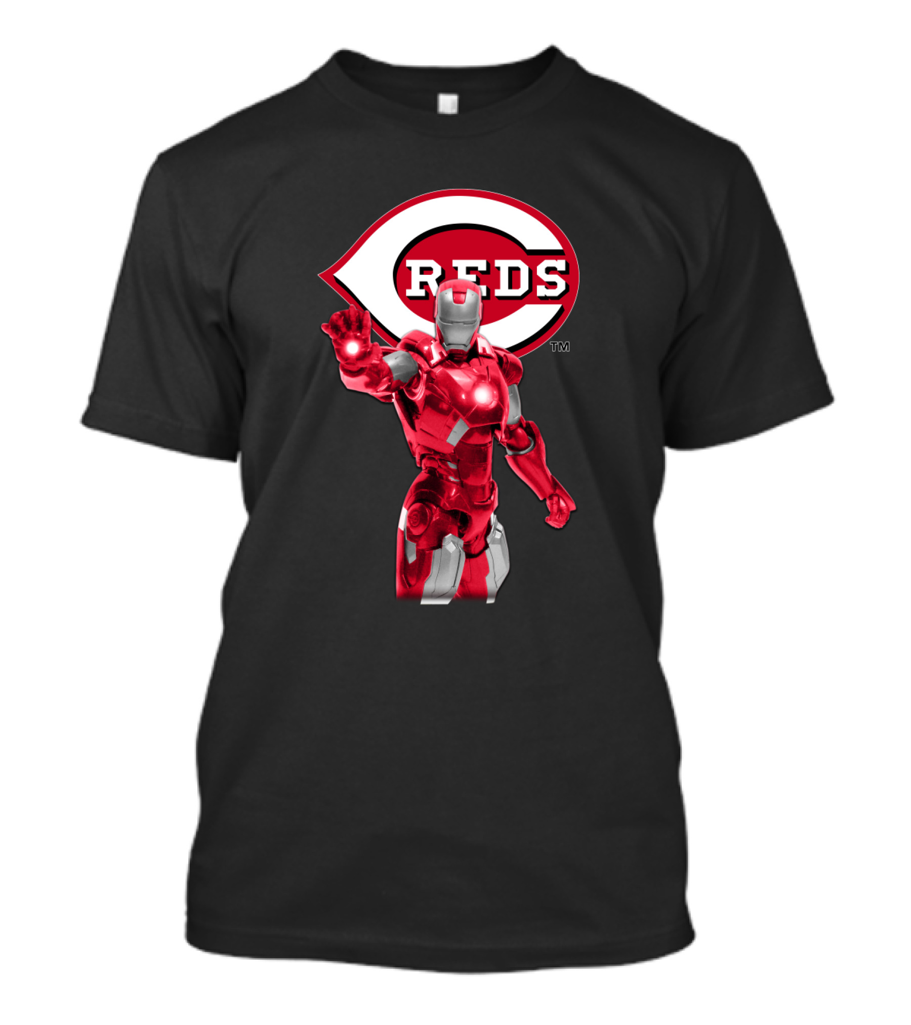 Iron Man Cincinnati Reds Collaboration Mascot Concept Marvel Baseball T-Shirt