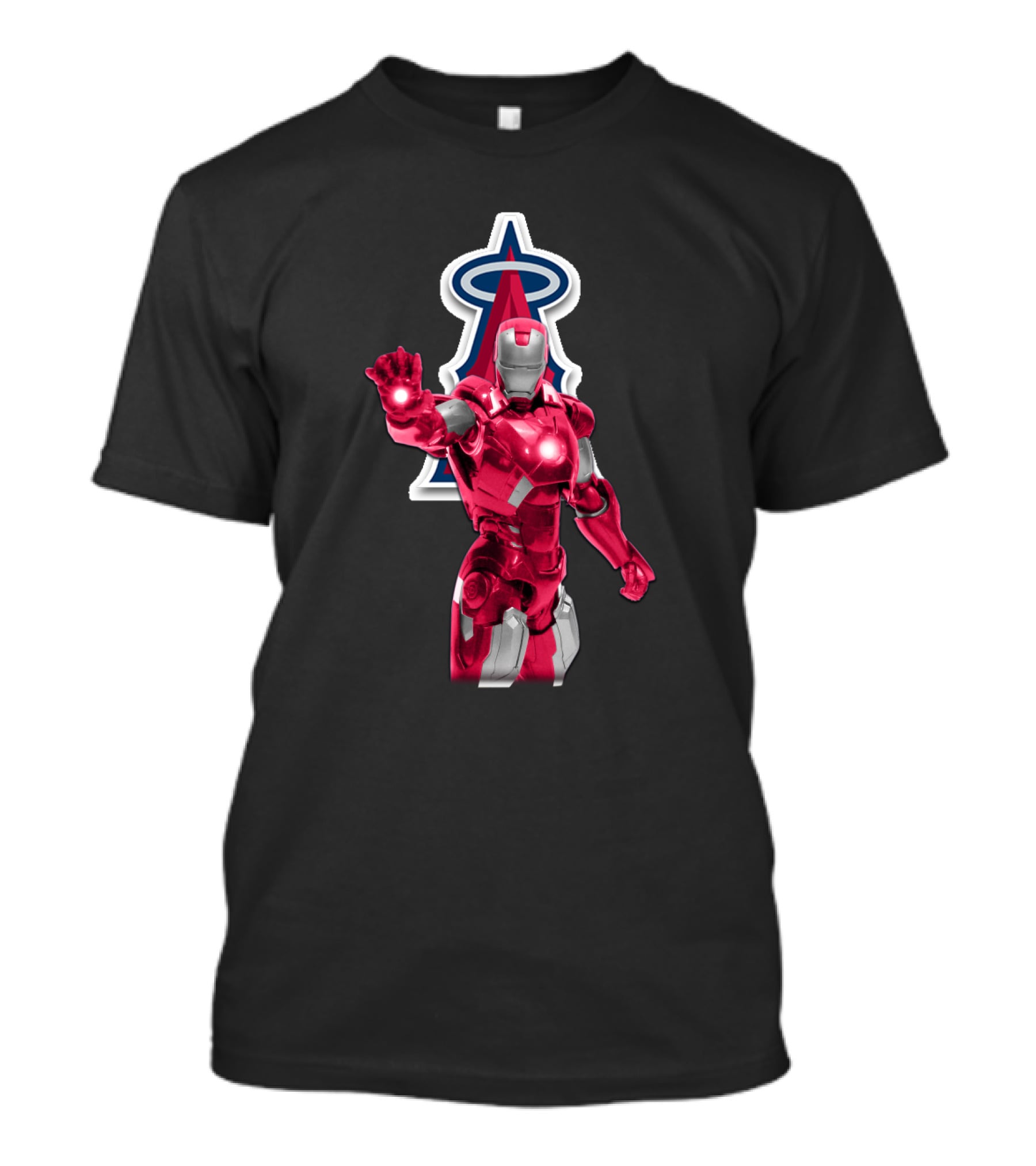 Iron Man Los Angeles Angels MLB Marvel Crossover Hero Fusion T-Shirt
