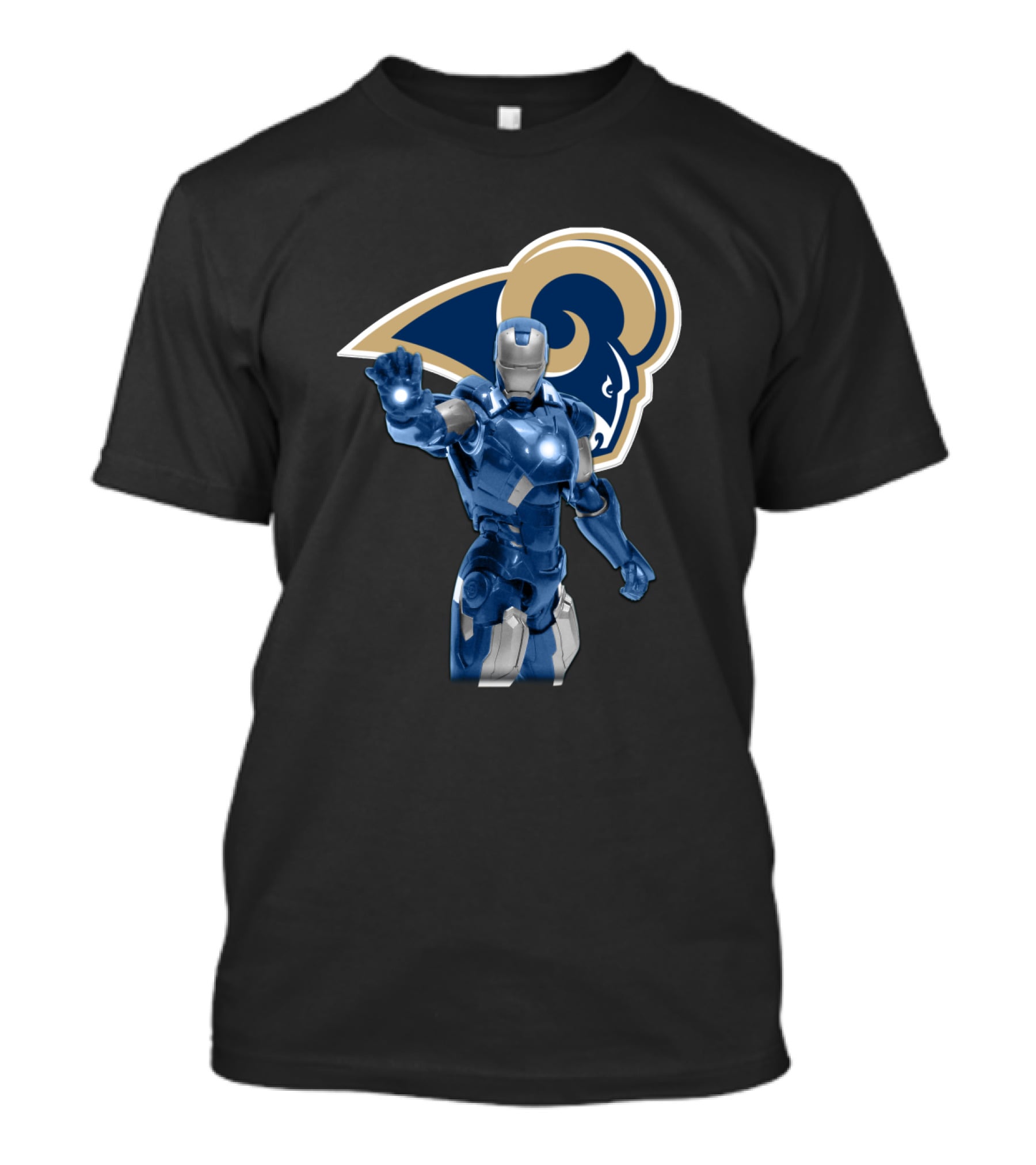 Iron Man Los Angeles Rams Superfan Crossover T-Shirt
