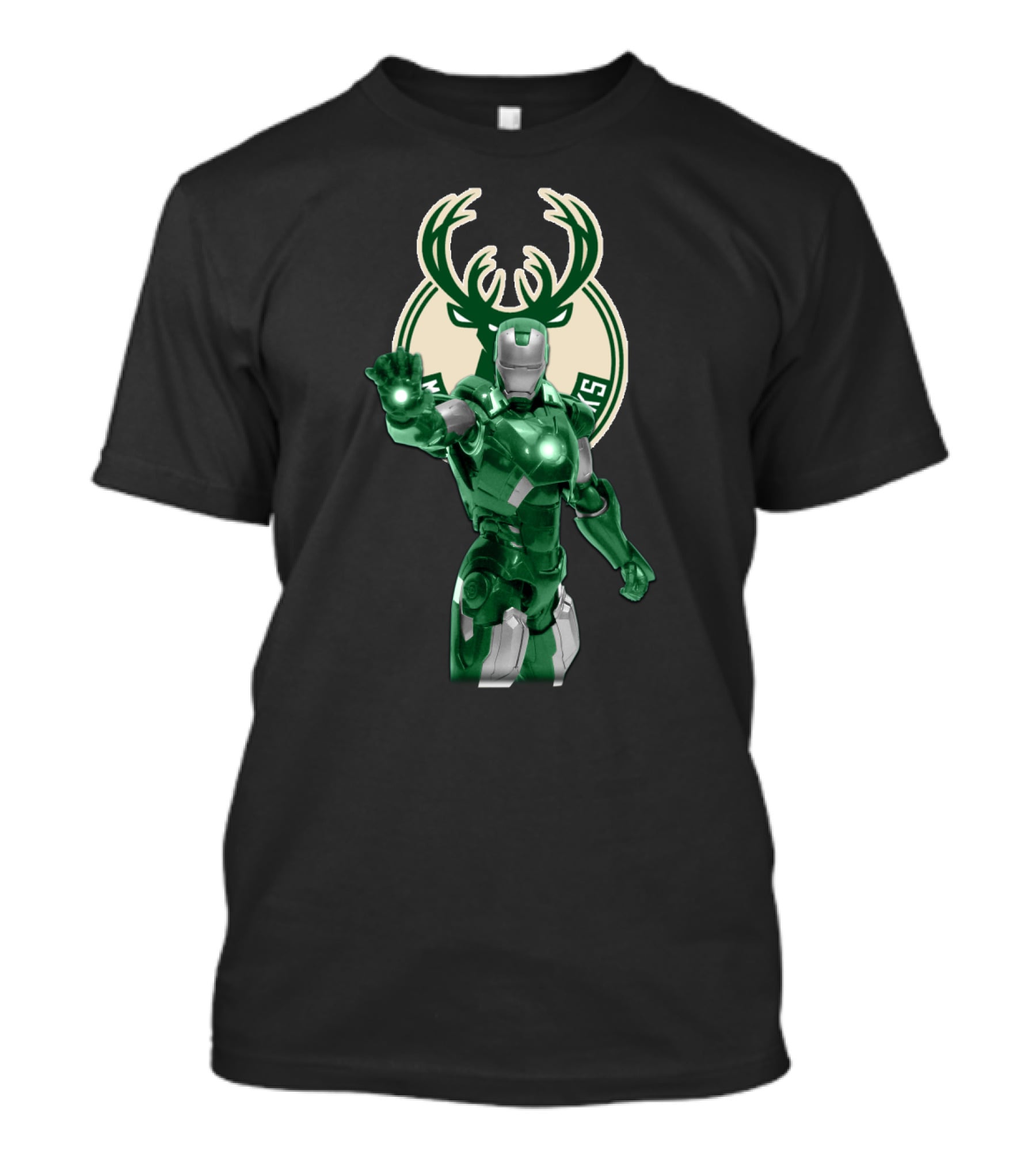 Iron Man Milwaukee Bucks Marvel Crossover Fan T-Shirt