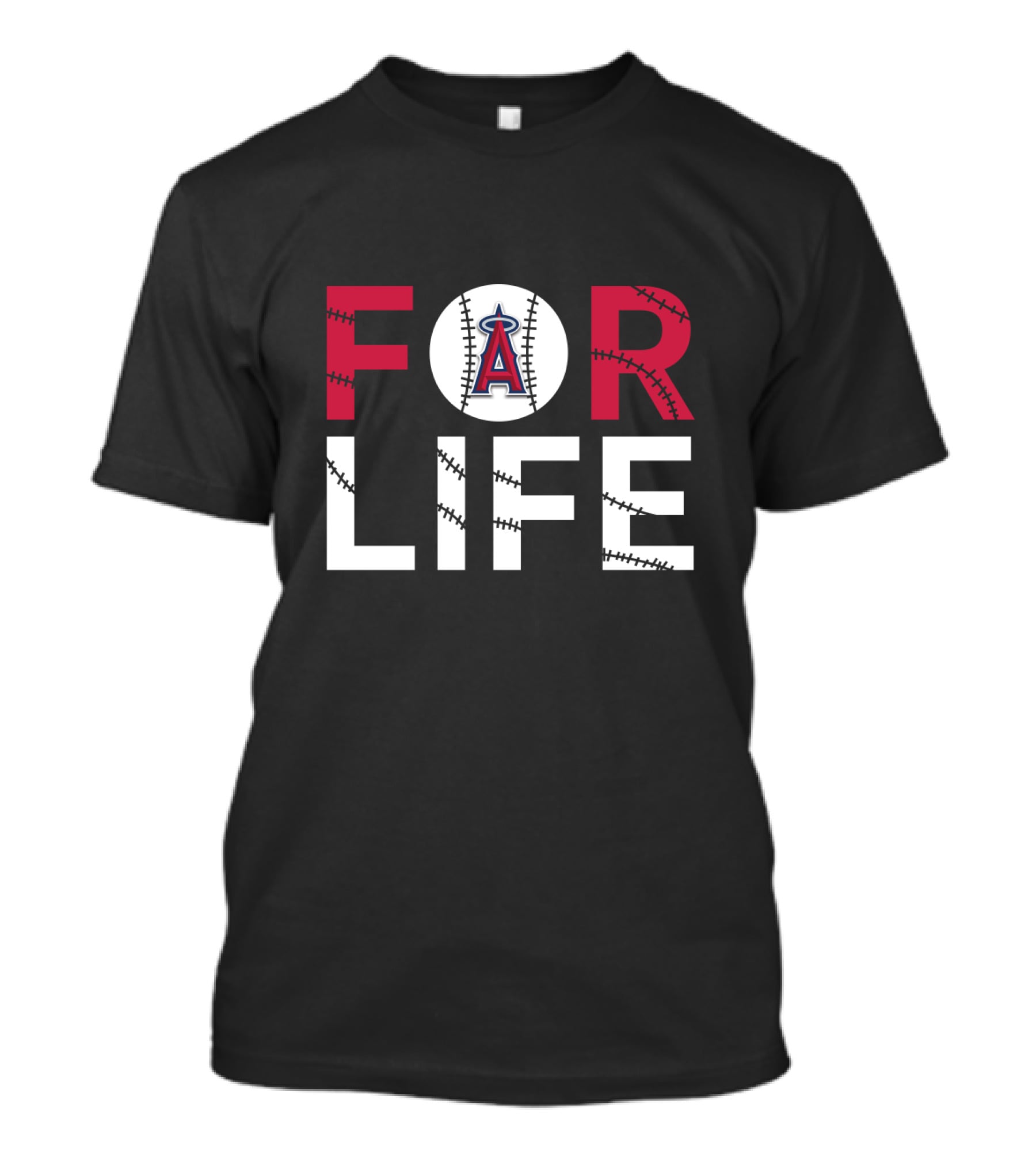 Los Angeles Angels For Life Baseball Stitching T-Shirt