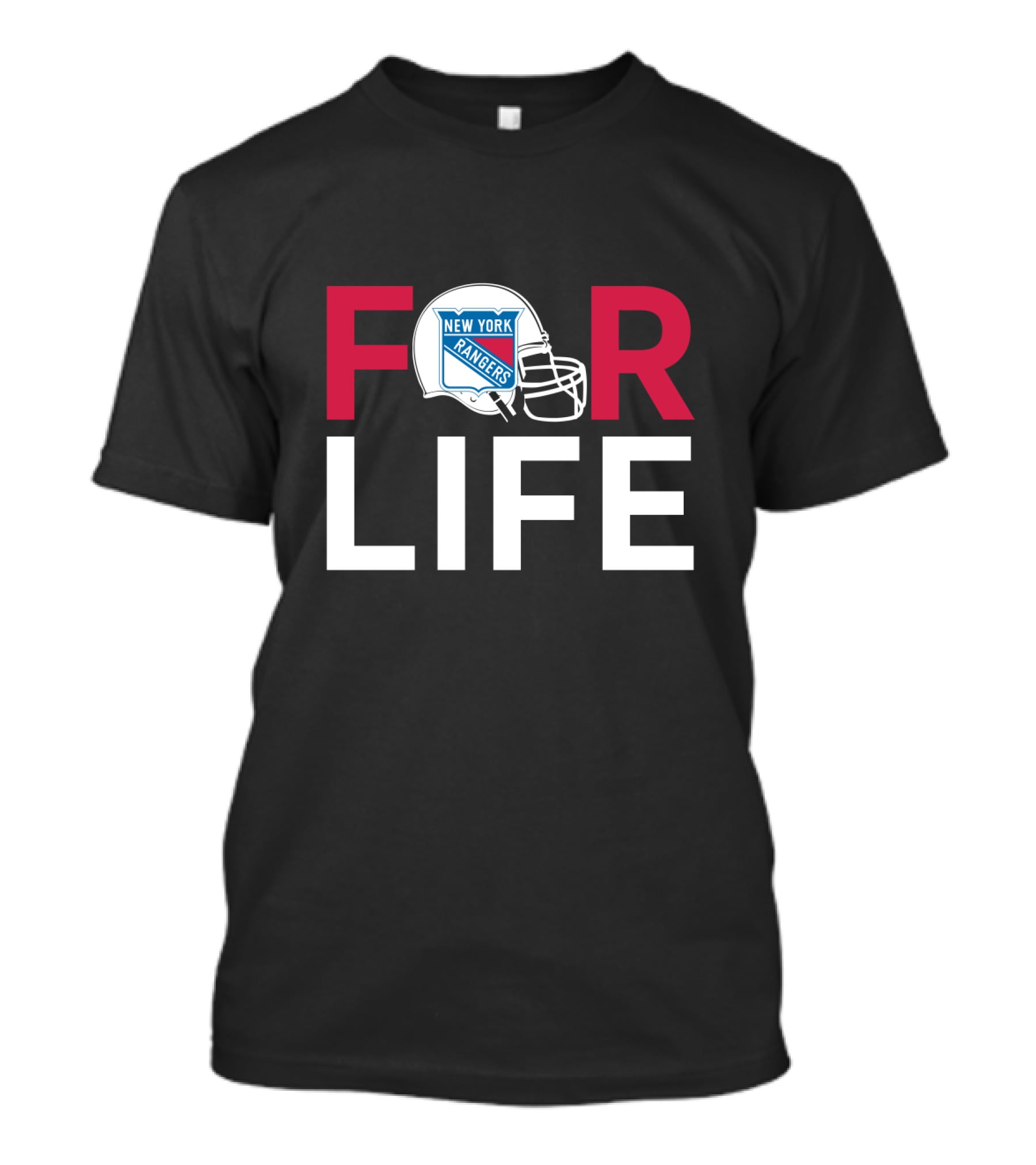 New York Rangers For Life Helmet T-Shirt