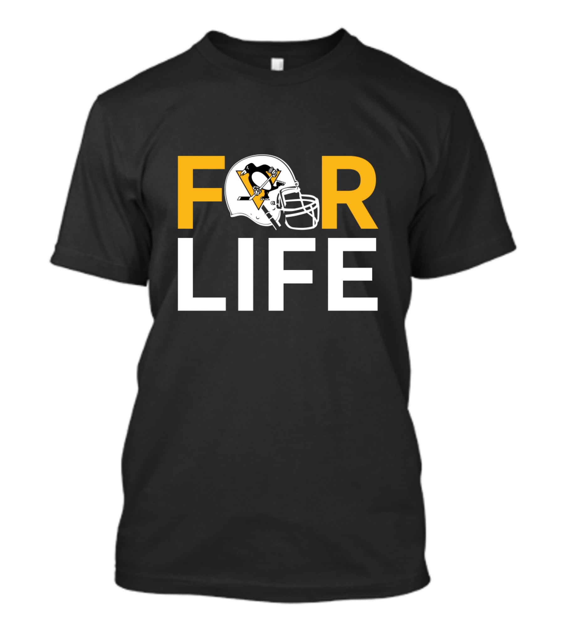 Pittsburgh Penguins For Life Hockey Helmet Logo T-Shirt