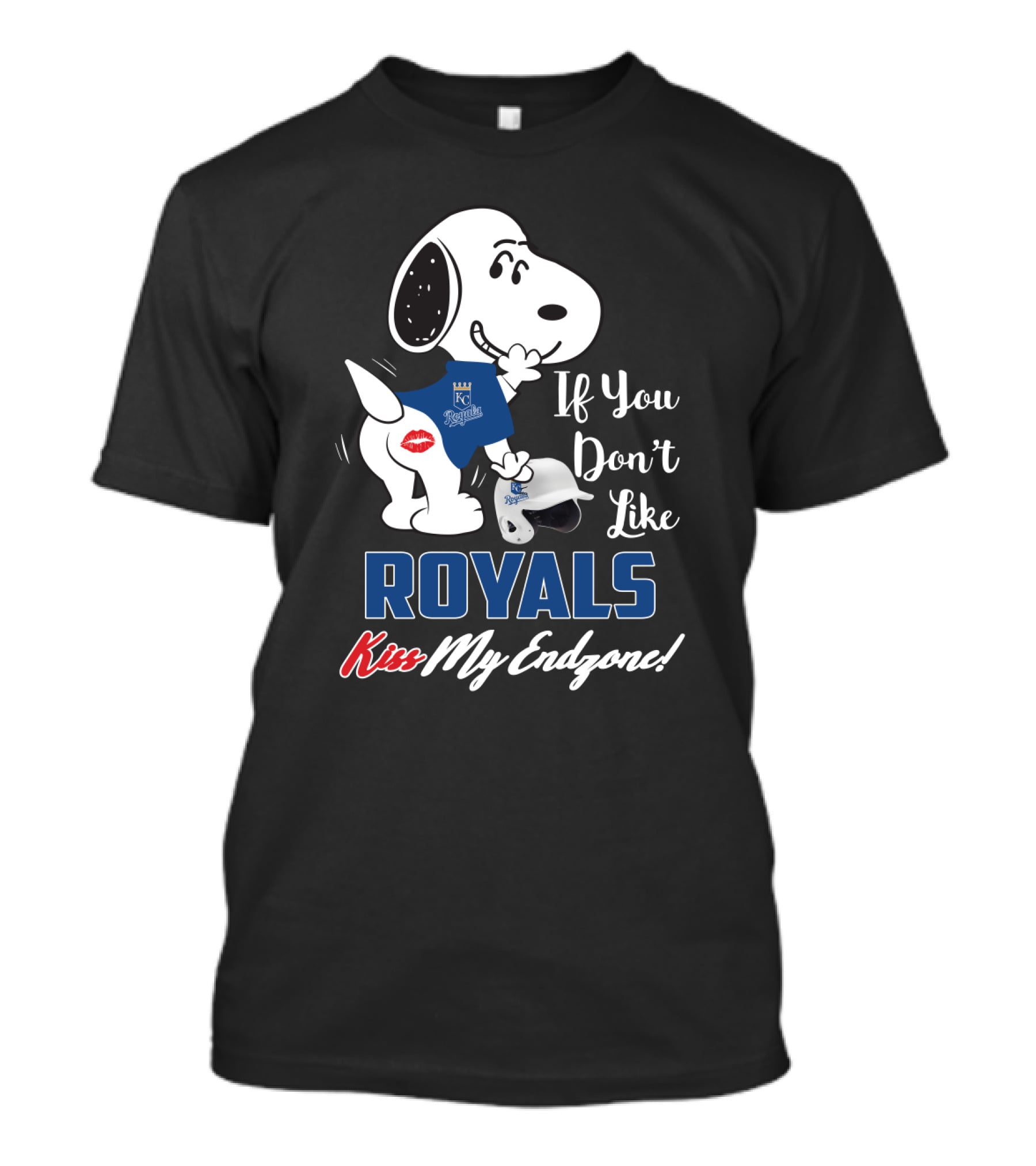 If You Don't Like Royals Kiss My Endzone Snoopy Kansas City Royals T-Shirt