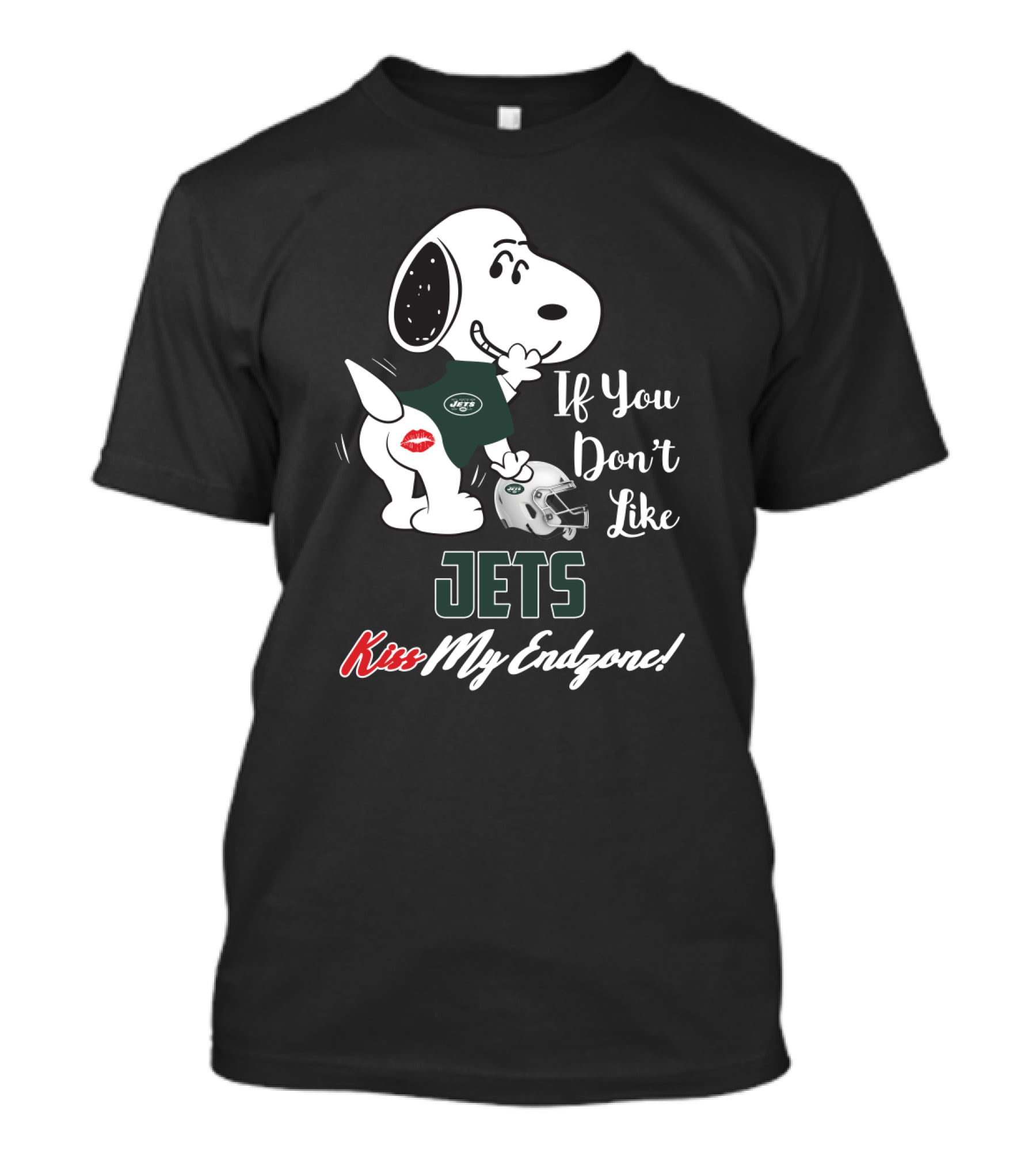 If You Don't Like Jets Kiss My Endzone Snoopy New York Jets Fans T-Shirt